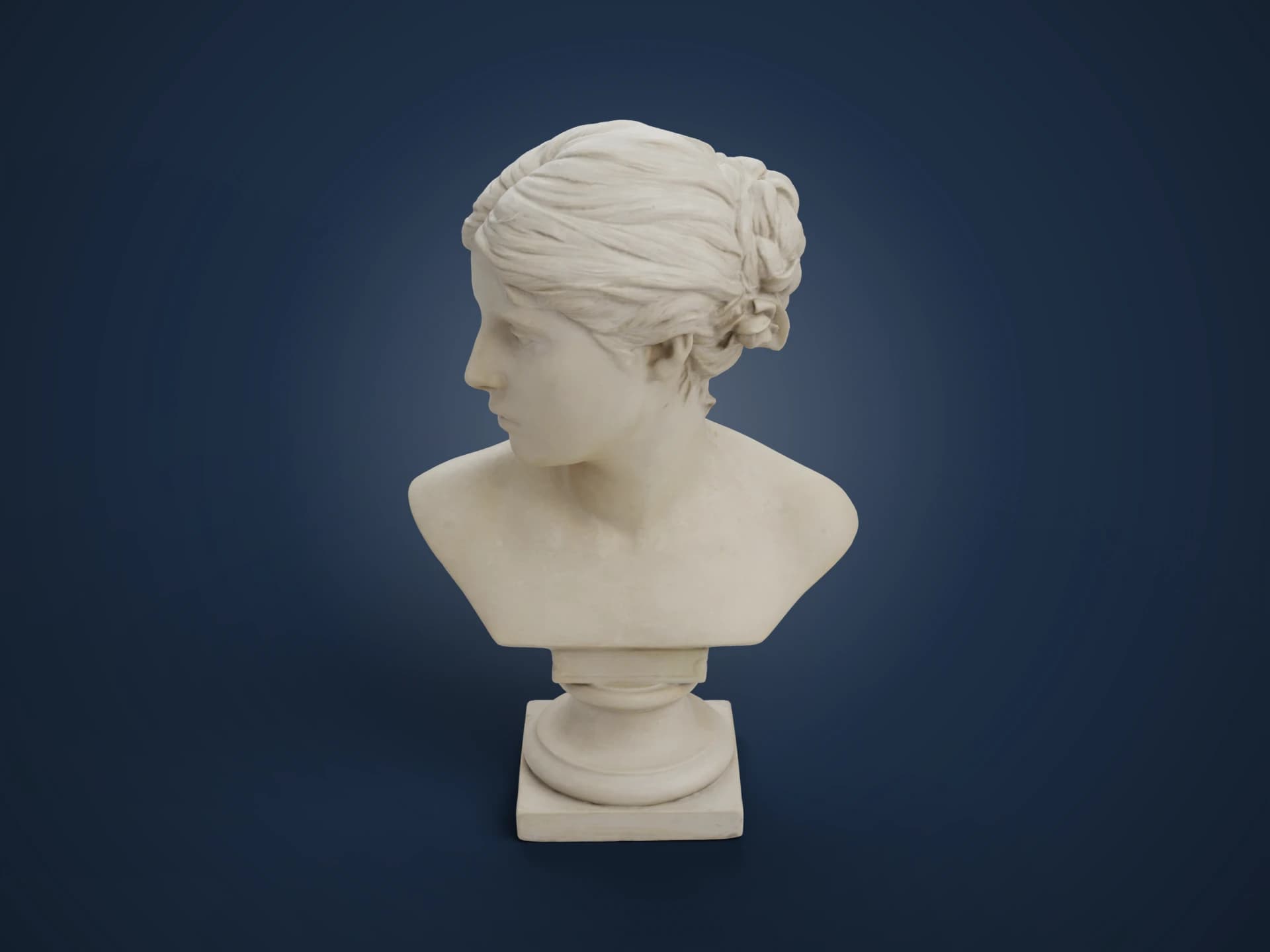 Classical Marble Portrait Bust Of A Woman 3D Model