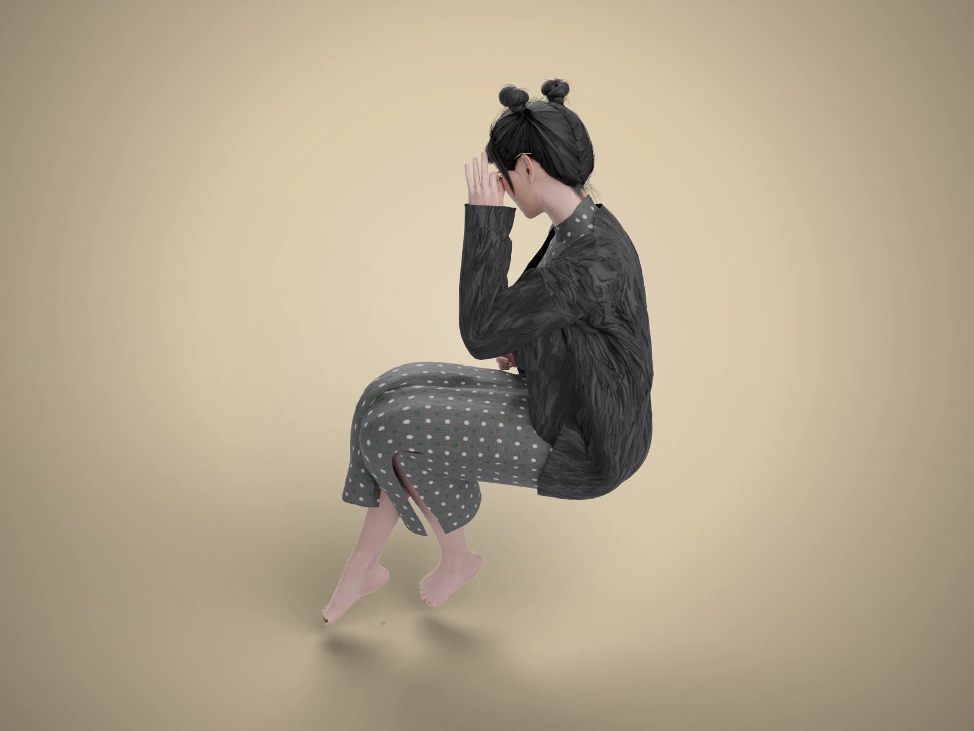 1930s Shanghai Lady Animated 3D Model