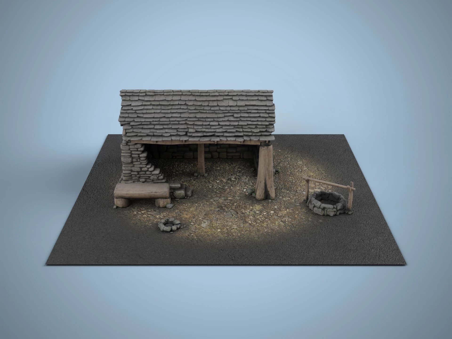 Stone Sheep Shed 3D Model