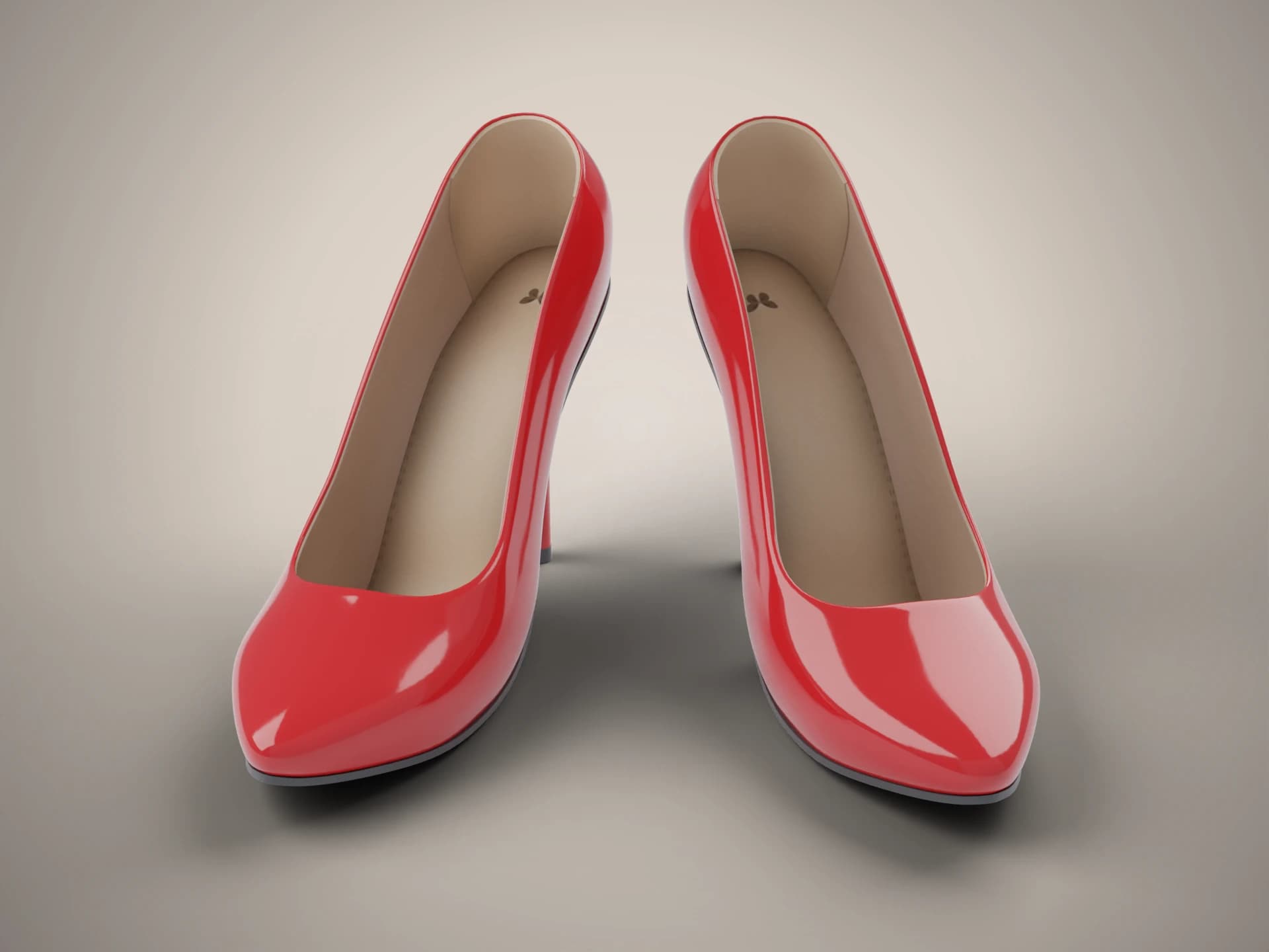 Red Patent Stiletto Heels 3D Model
