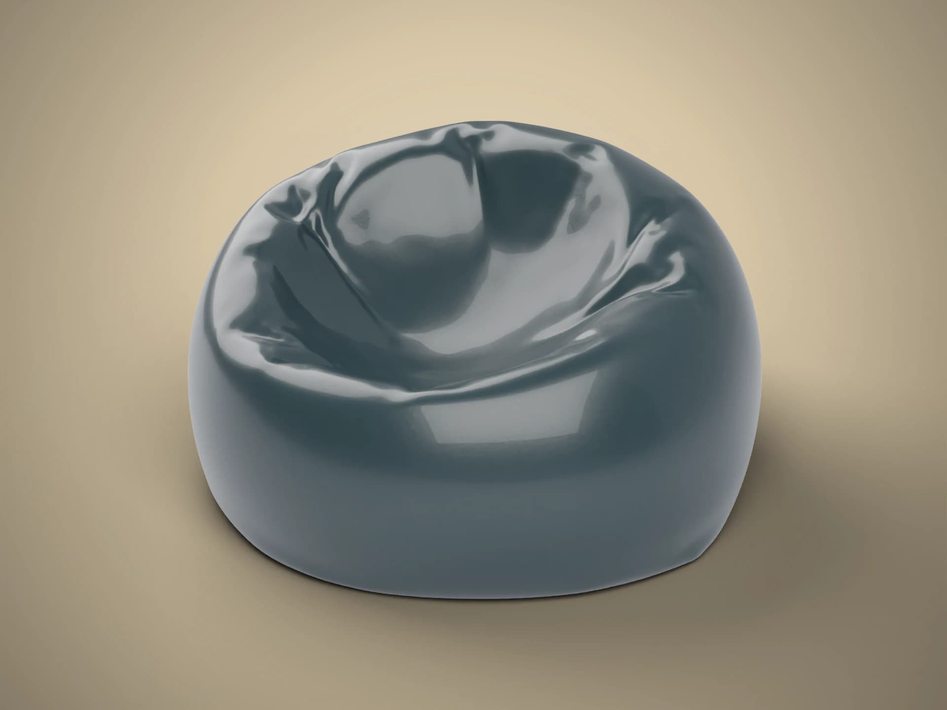 Leather Look Bean Bag Chair 3D Model
