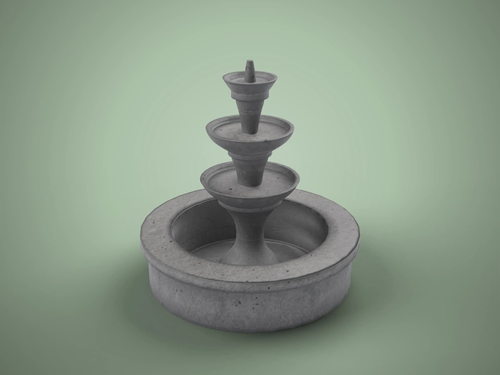 Tiered Stone Fountain 3D Model