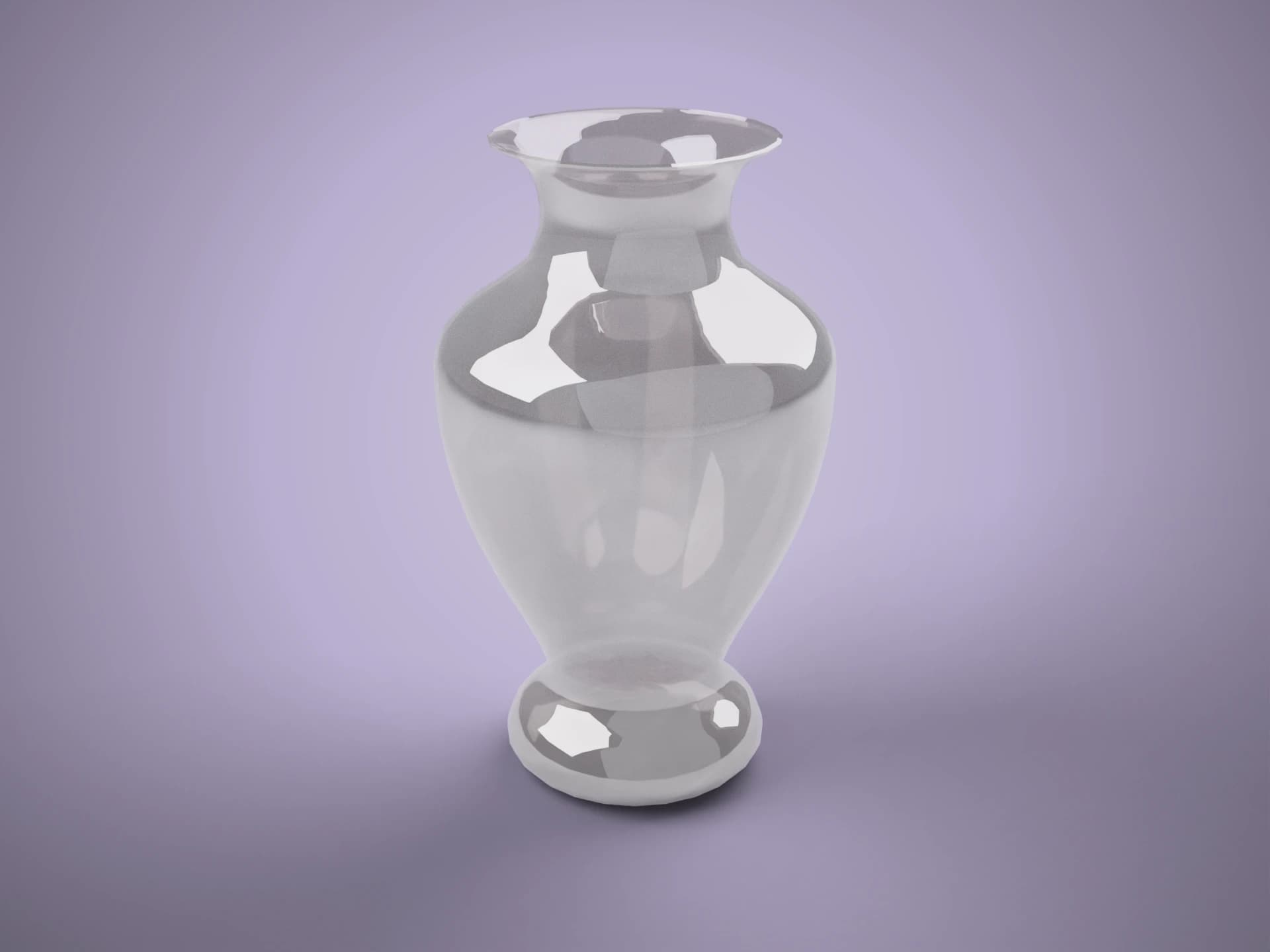 Clear Glass Flower Vase 3D Model