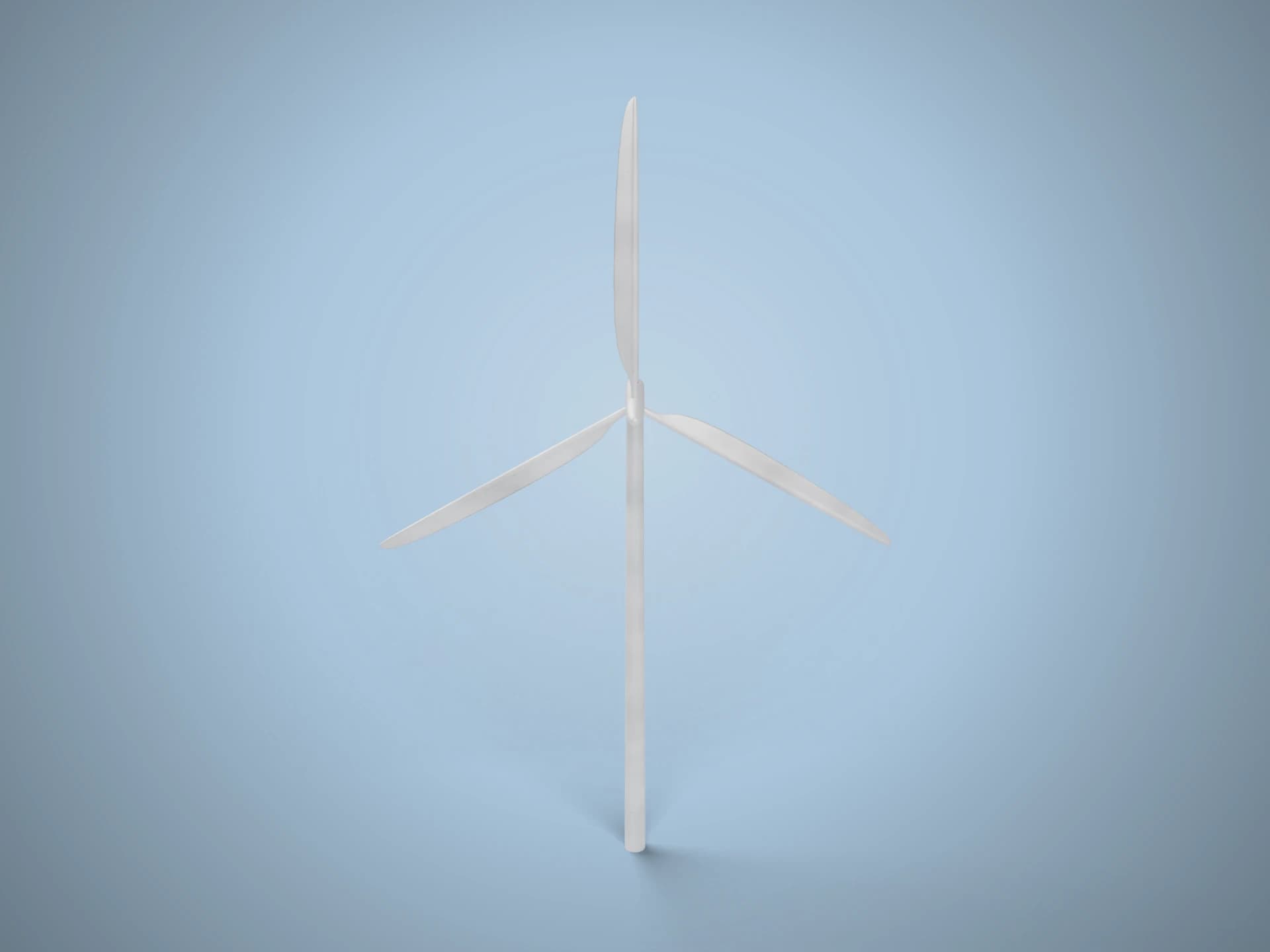 Simple Three-Blade Wind Turbine 3D Model
