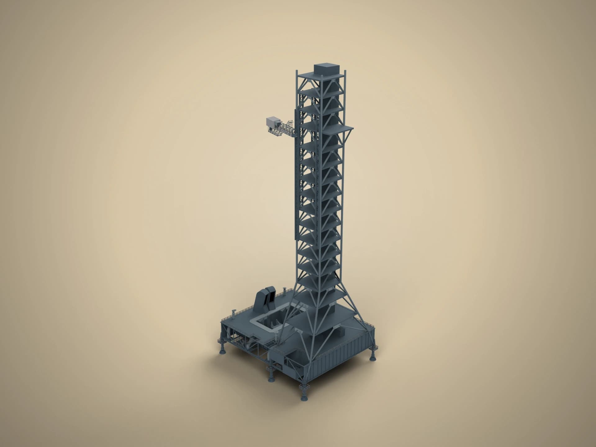 SLS Mobile Launcher with Umbilical Tower 3D Model