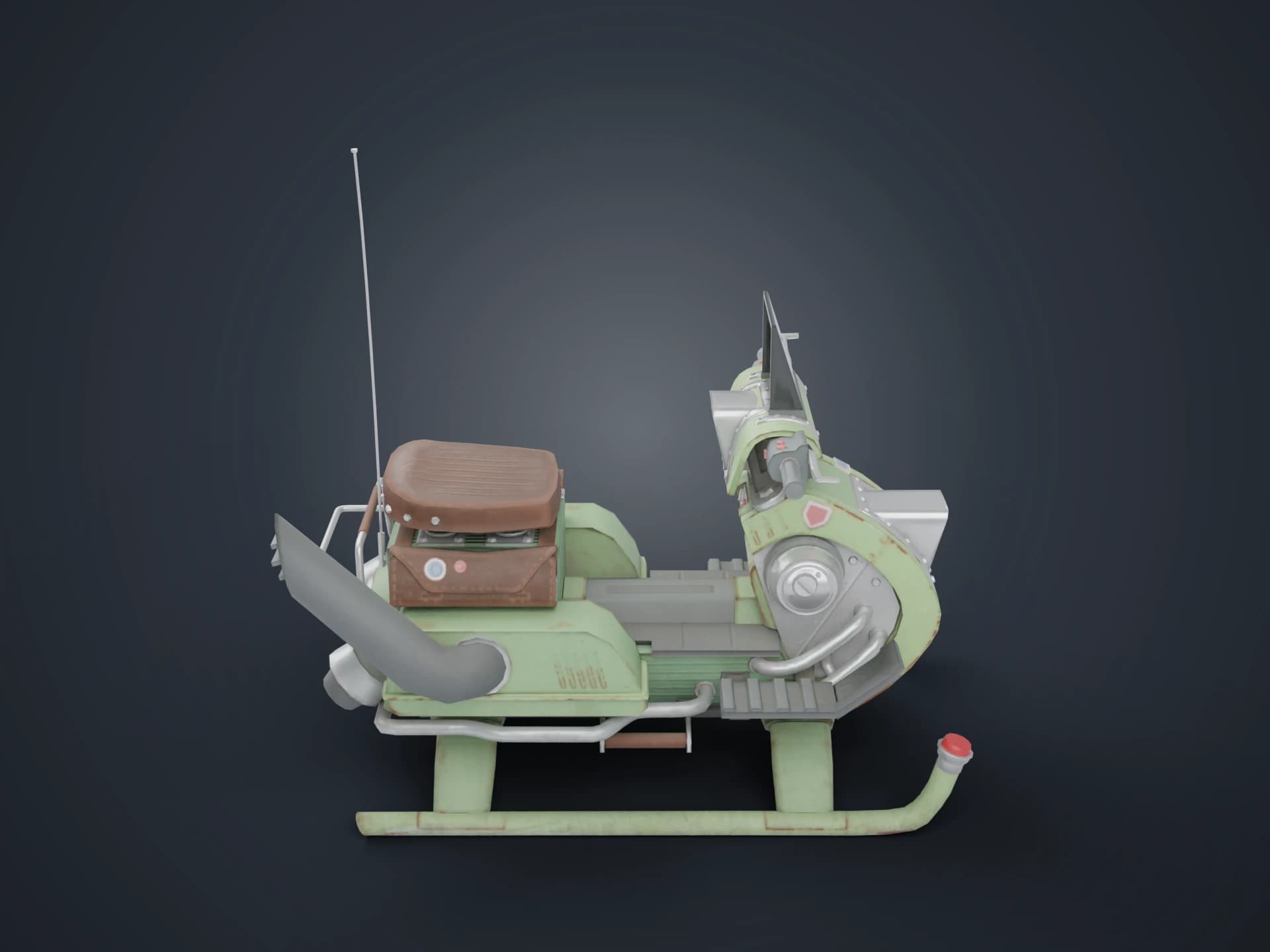 Vintage Snowmobile 3D Model