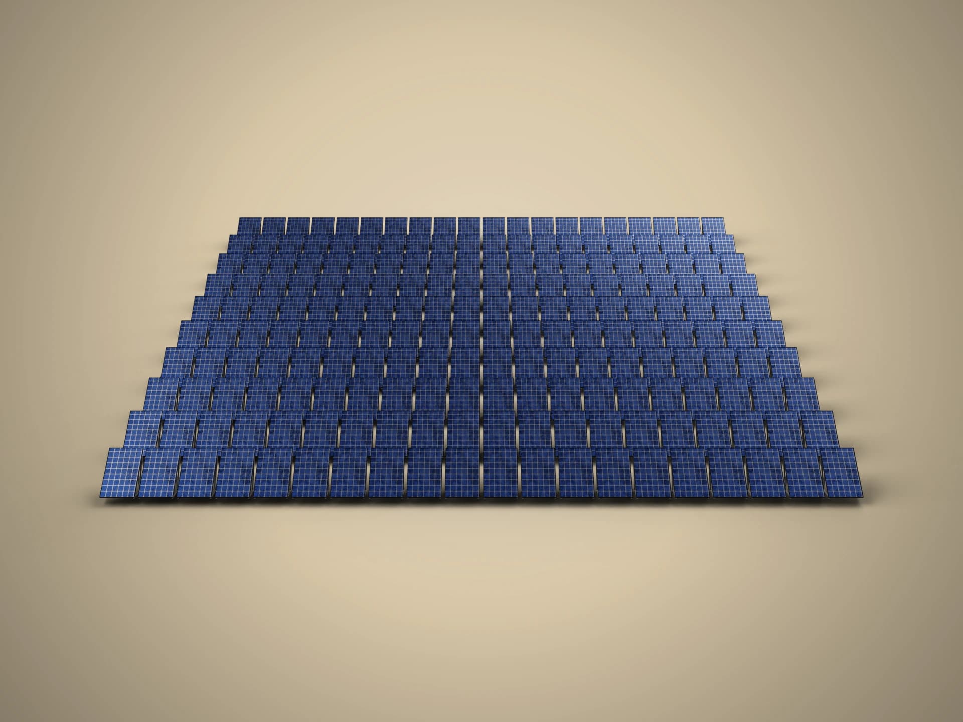 Solar Panel Array 3D Model