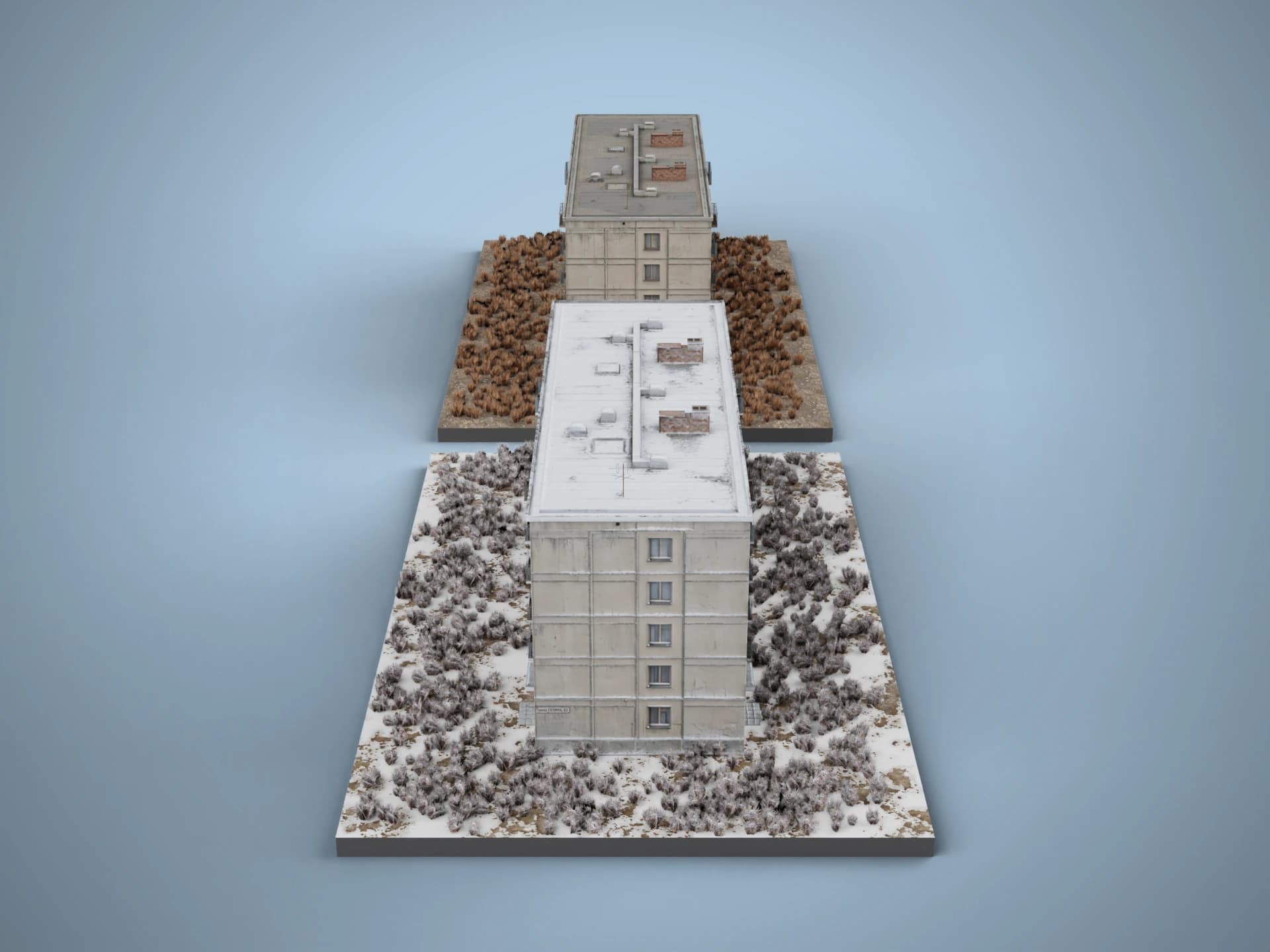 Soviet Panel Apartment Block 3D Model