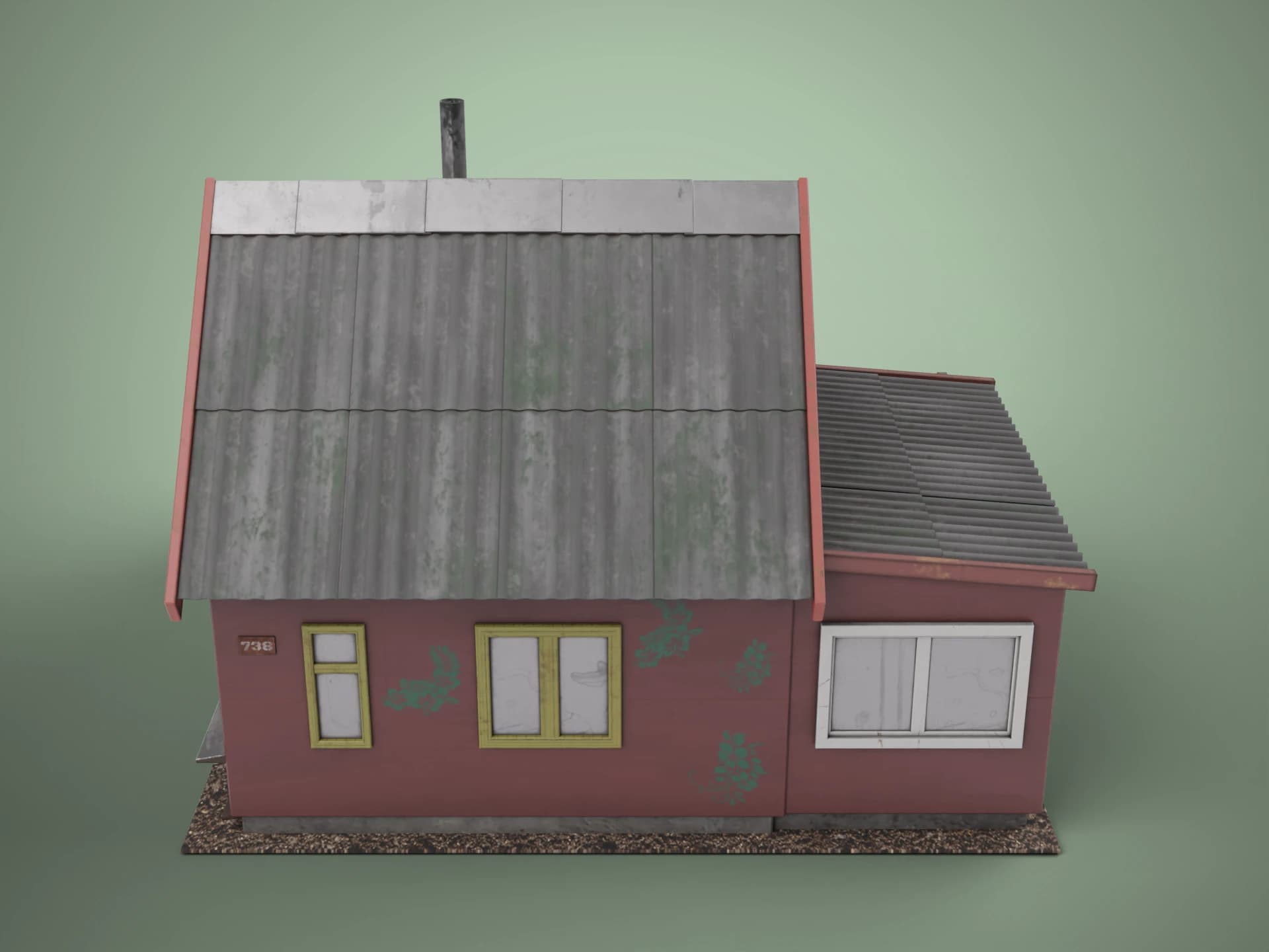 Soviet-Era Summer Cottage Dacha 3D Model