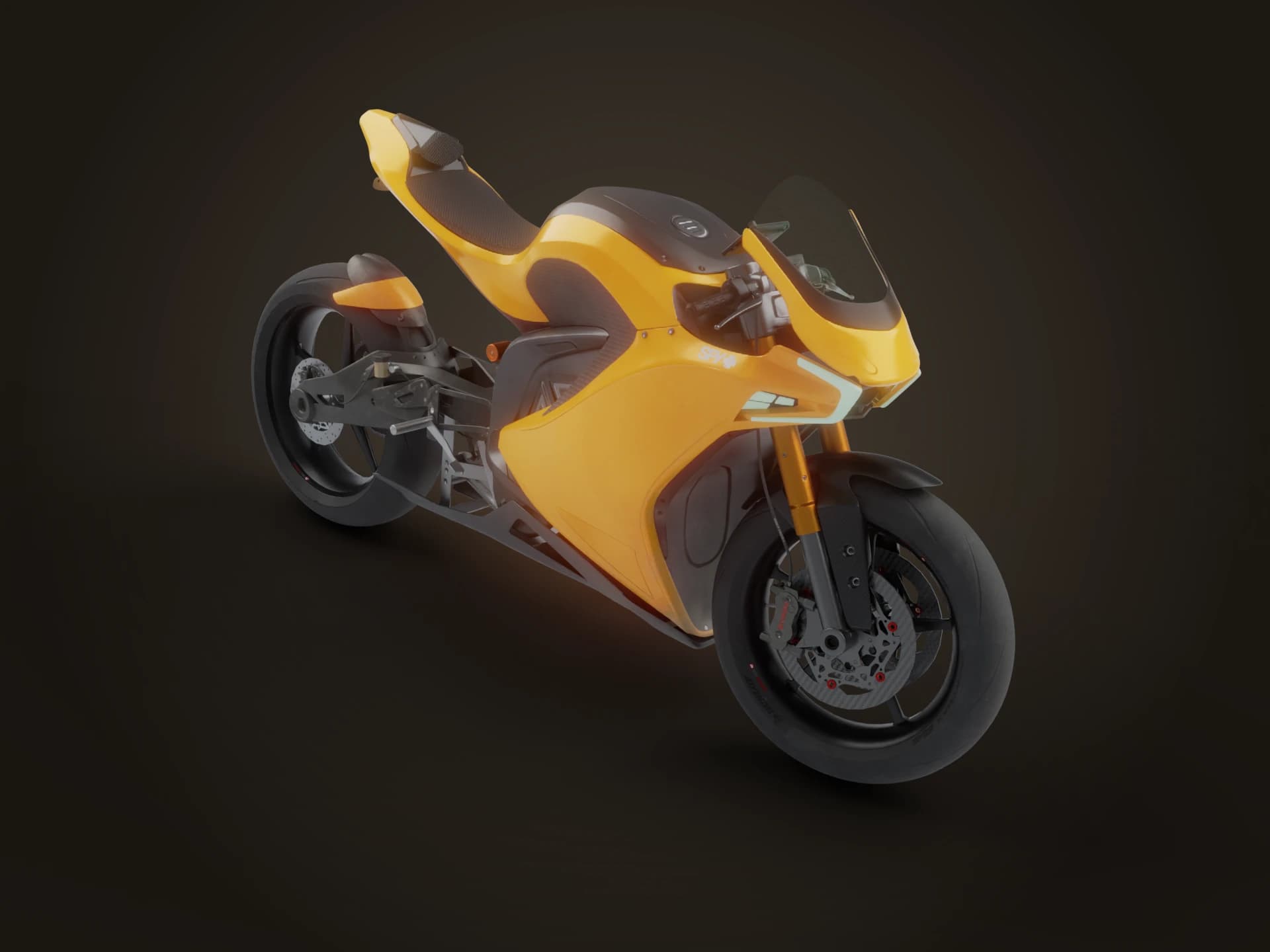 Electric Hypersport Motorcycle 3D Model