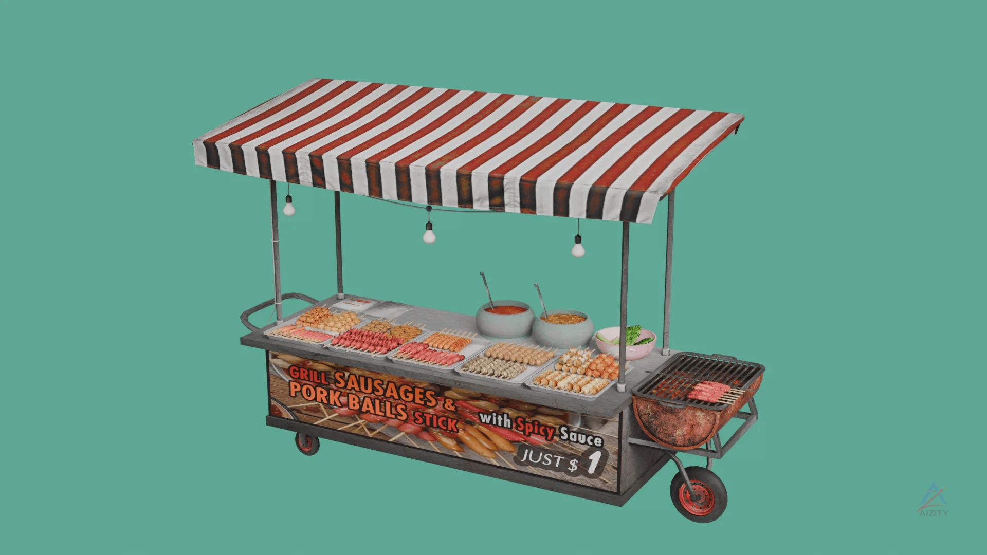 Street Food Cart – 3D Model