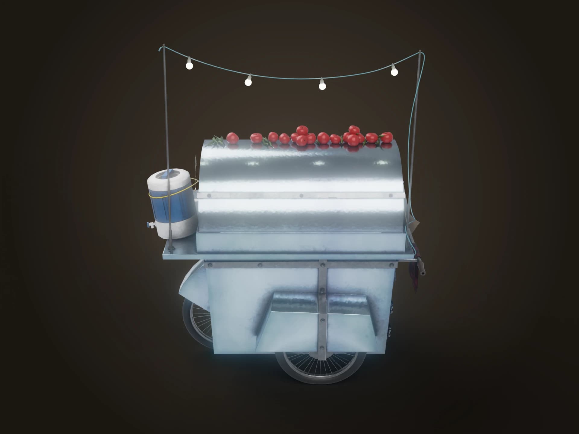 Turkish Kokoreç Street Food Cart 3D Model