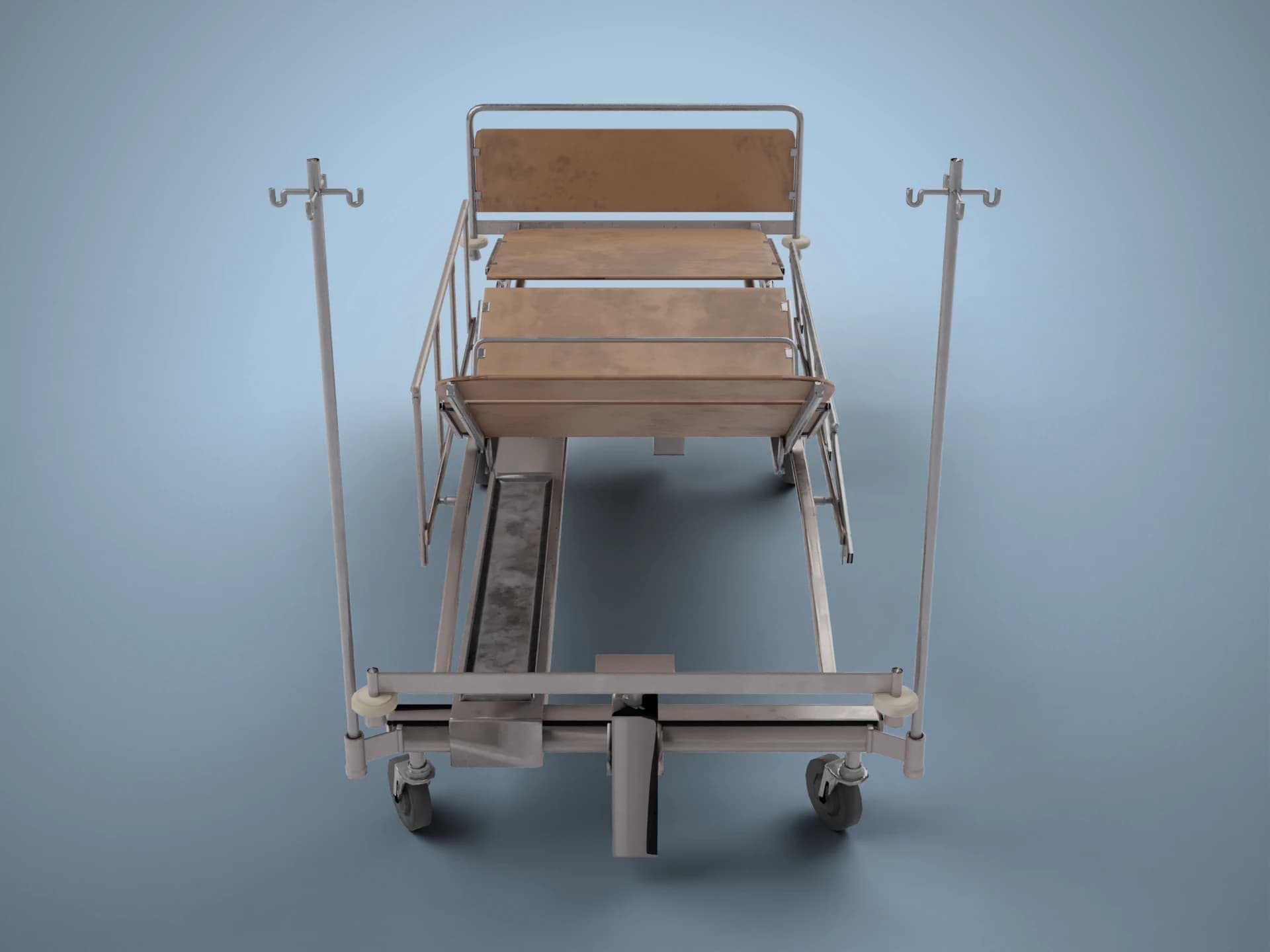 Old Rusty Hospital Stretcher 3D Model