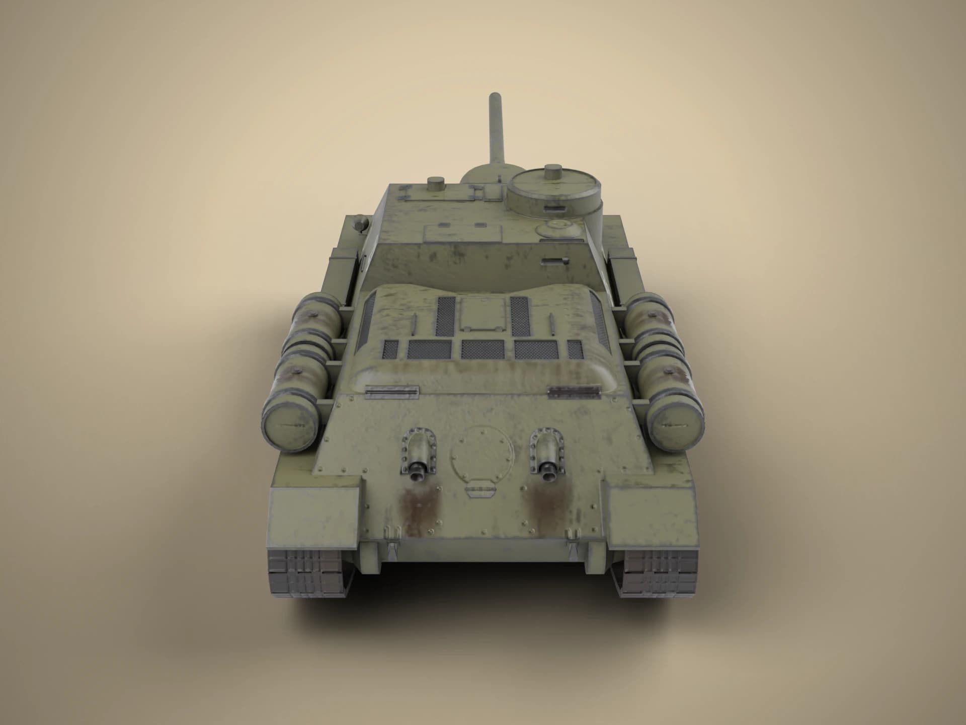 SU-100 Tank Destroyer 3D Model