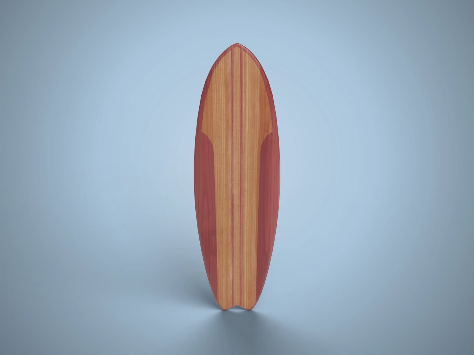 Wooden Surfboard 3D Model