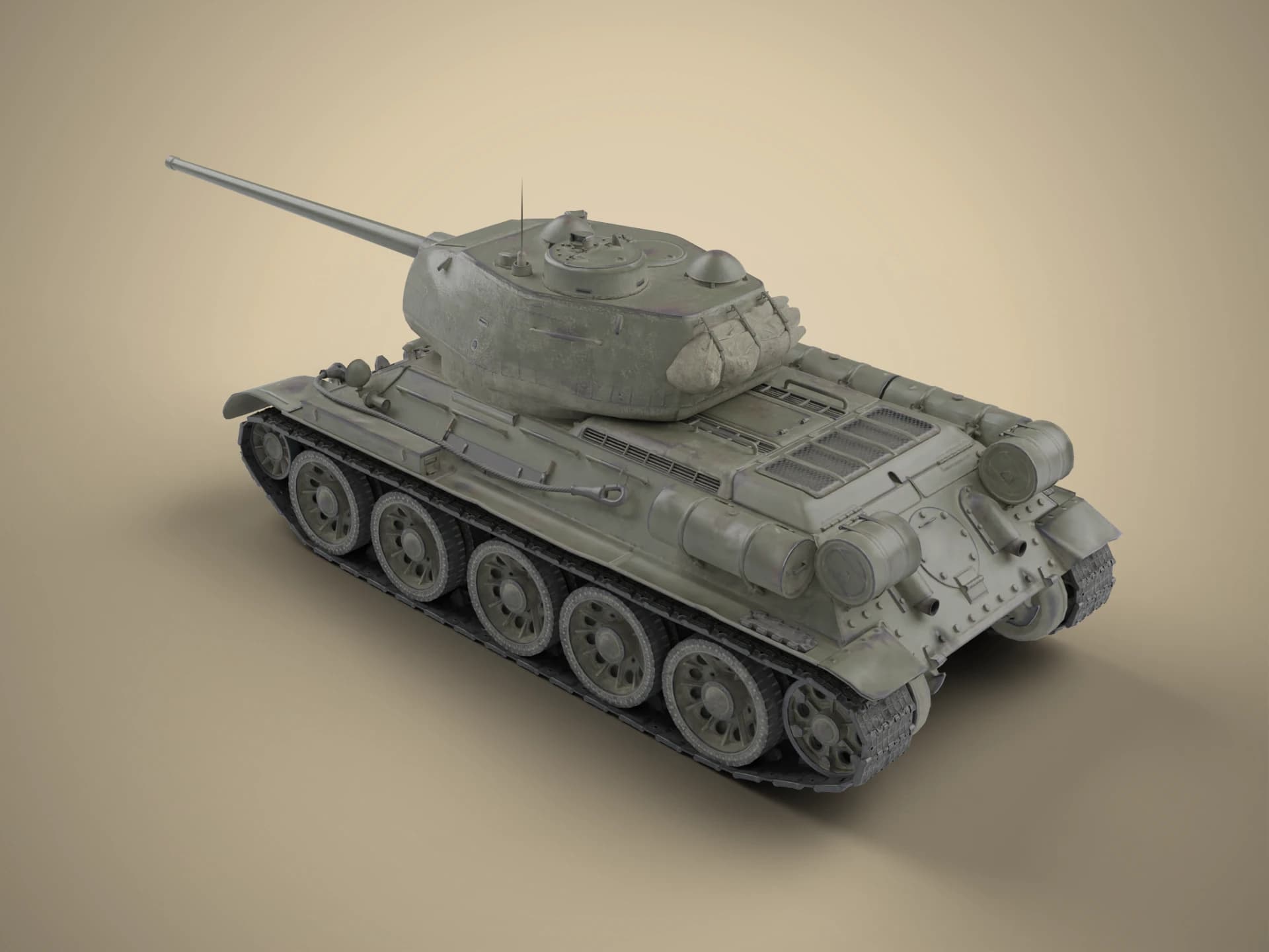 T-34-85 Soviet Tank 3D Model