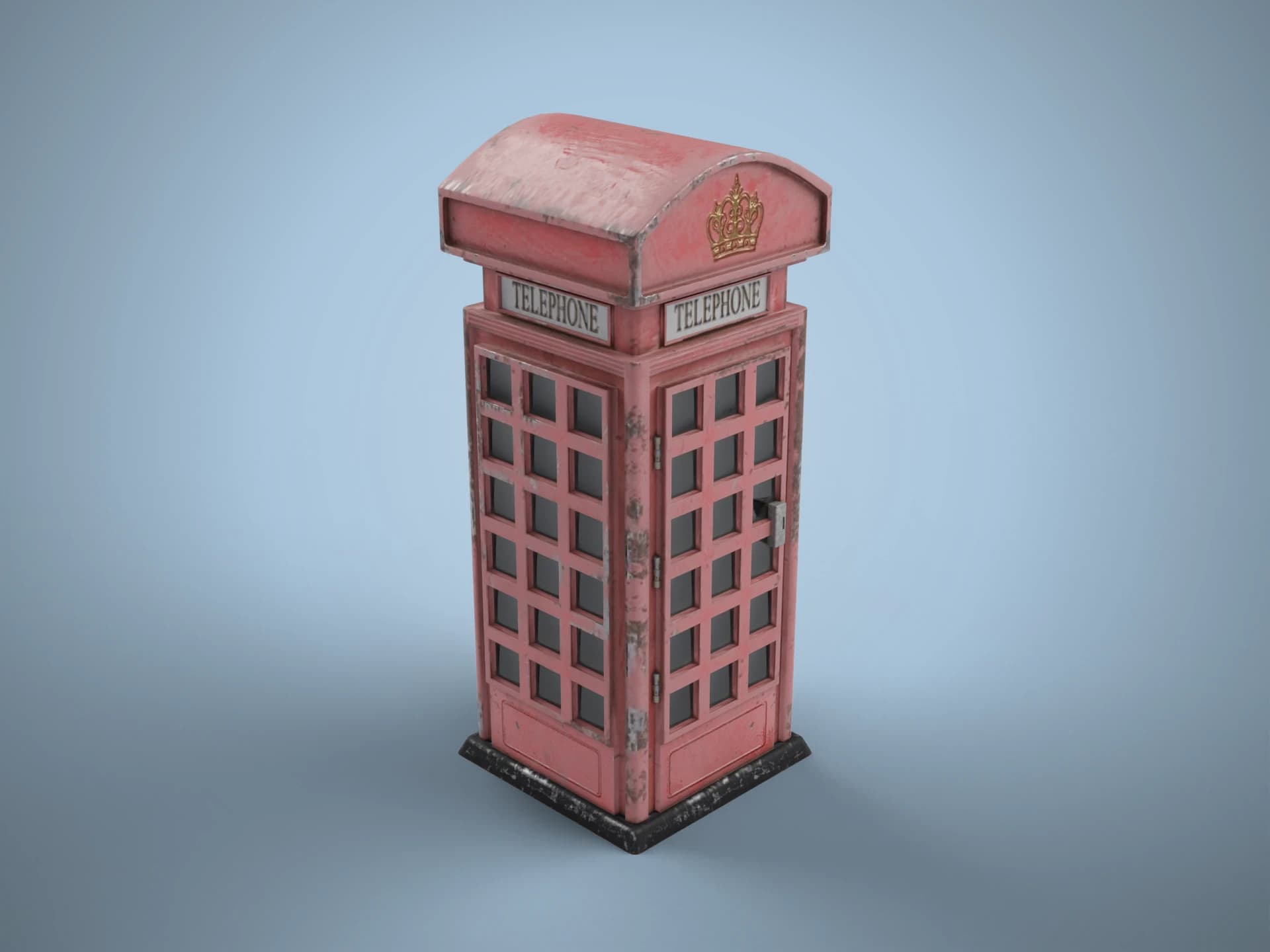 Red London Telephone Box 3D Model