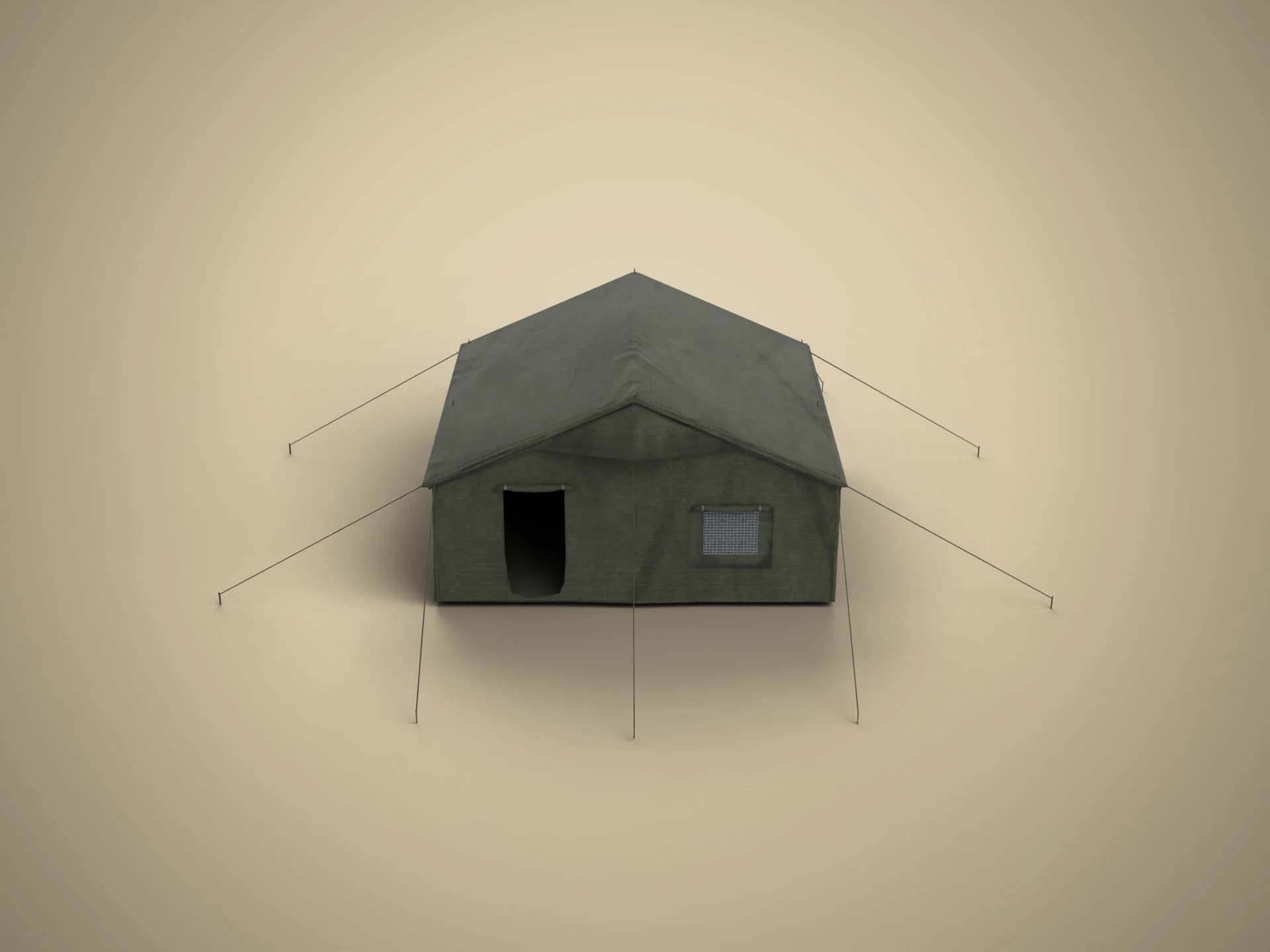 Military Canvas Tent 3D Model