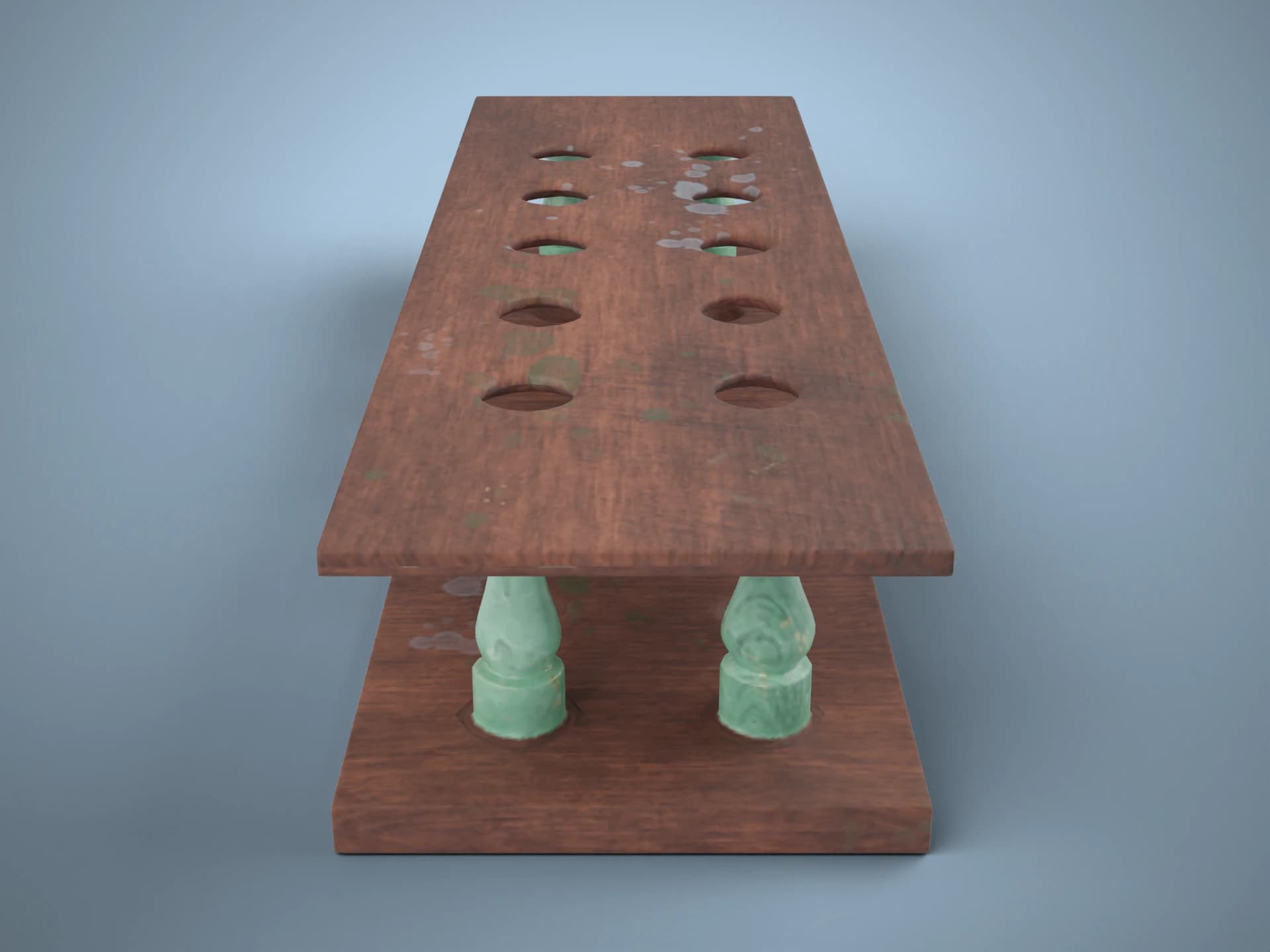 Wooden Test Tube Rack 3D Model