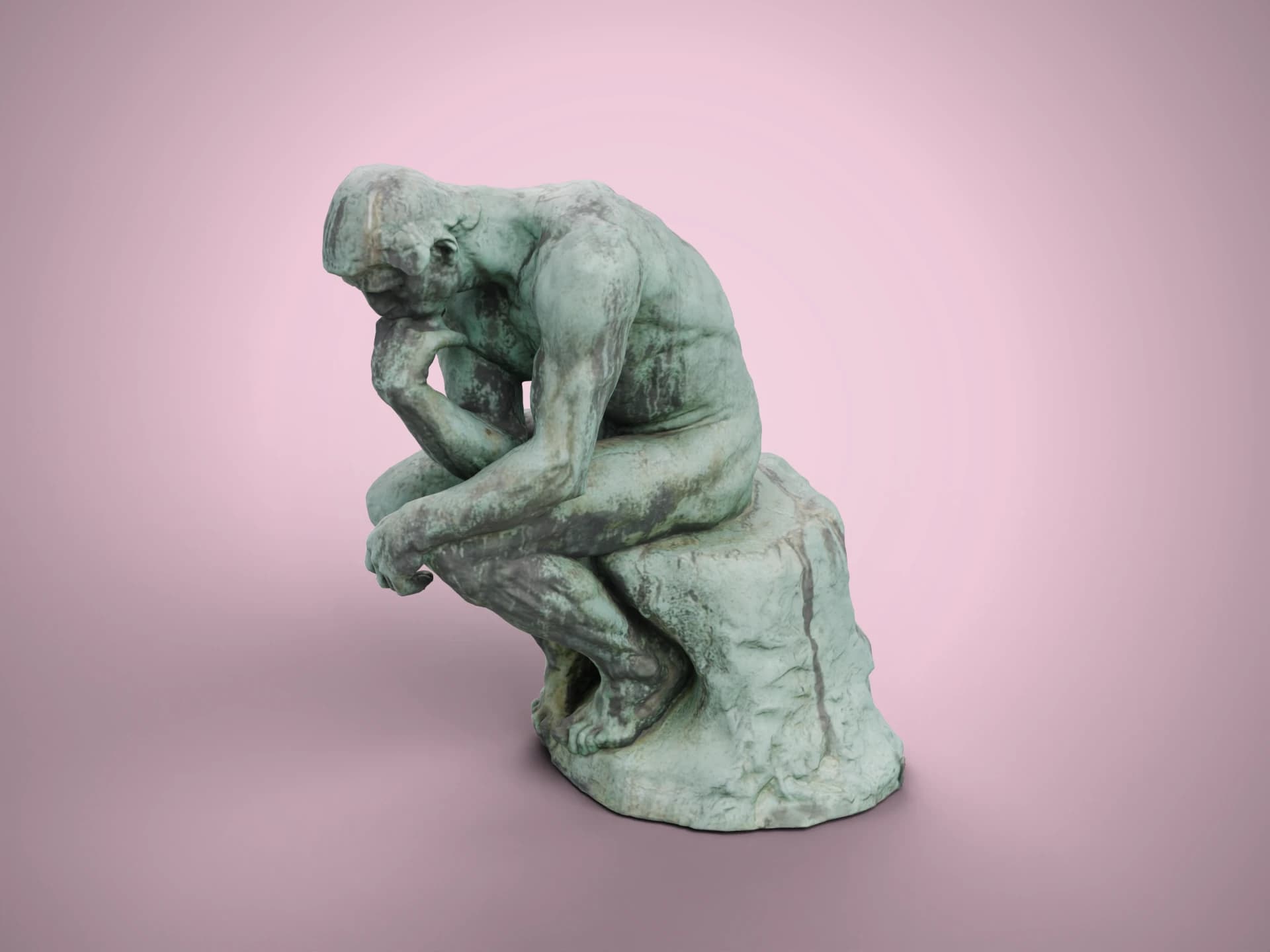 The Thinker Rodin Bronze Sculpture 3D Model