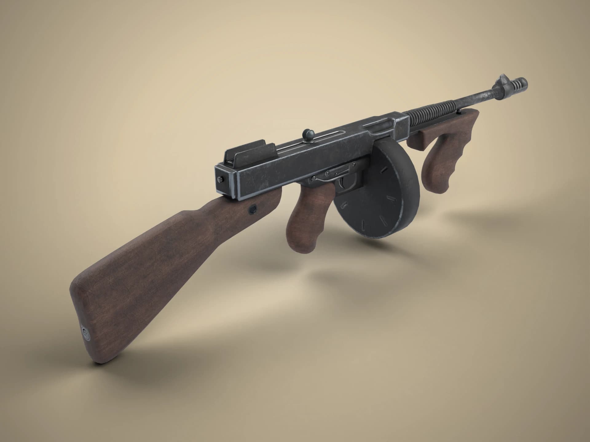 Thompson M1928 Submachine Gun 3D Model