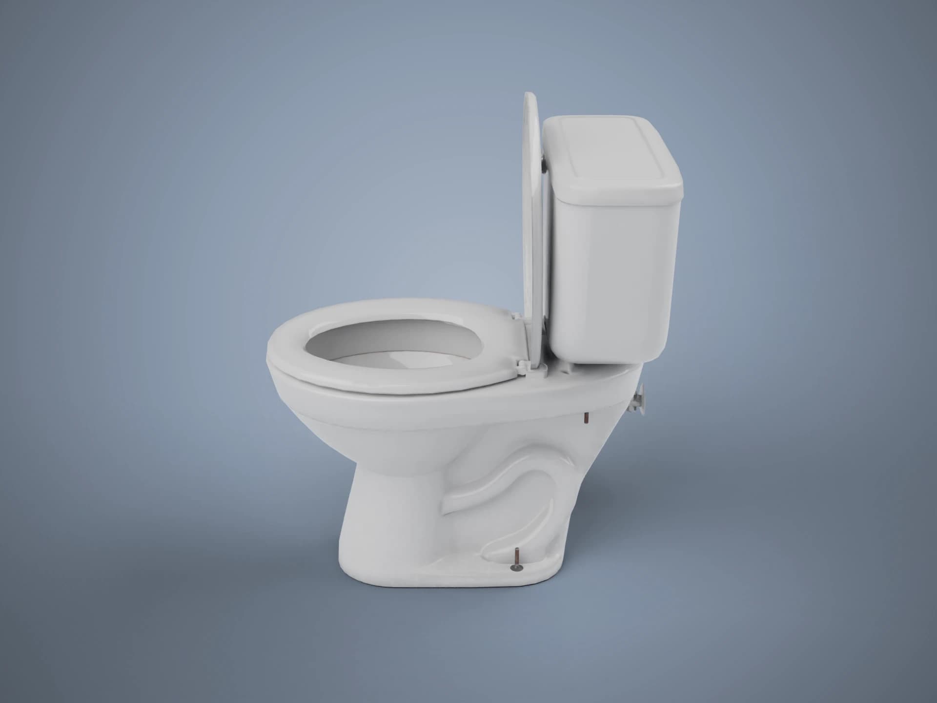 White Ceramic Toilet with Water Supply 3D Model