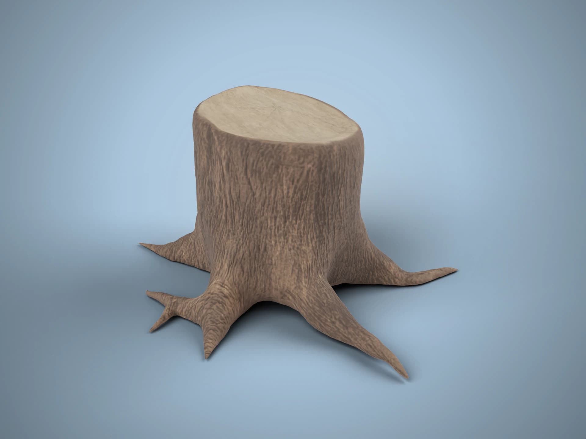 Old Tree Stump with Roots 3D Model