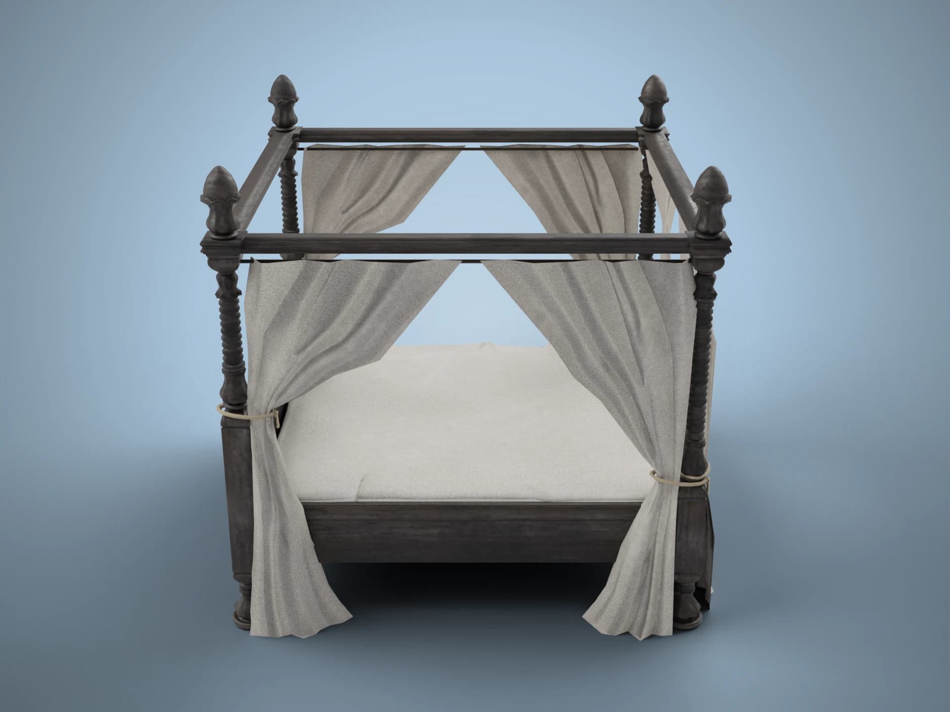 Gothic Four-Poster Bed 3D Model