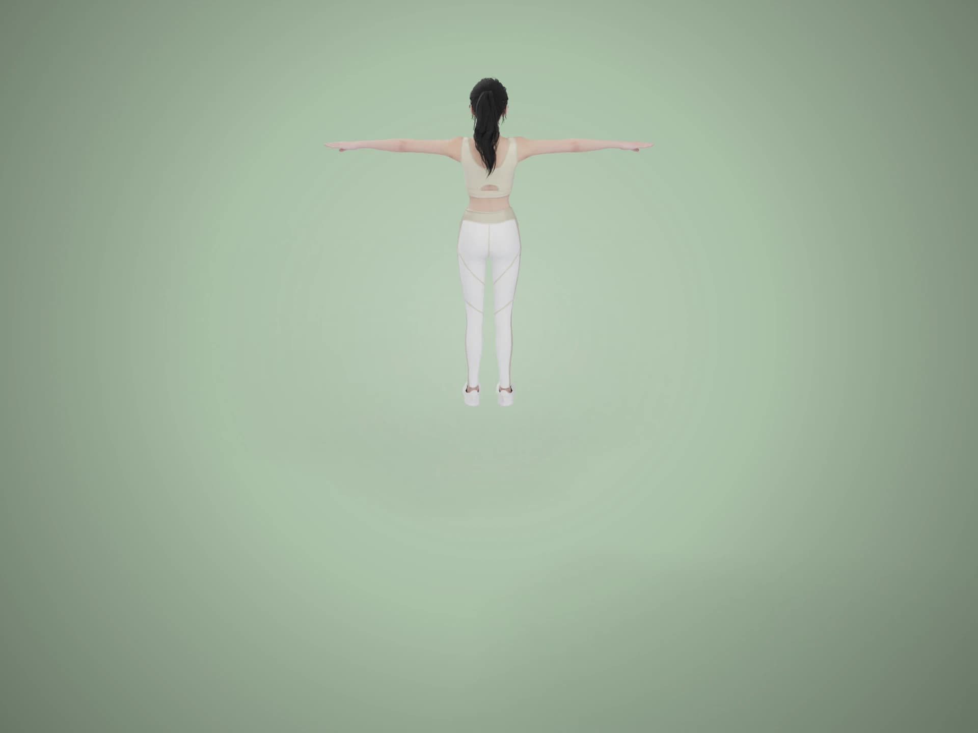 Rigged Young Woman in Sportswear 3D Model