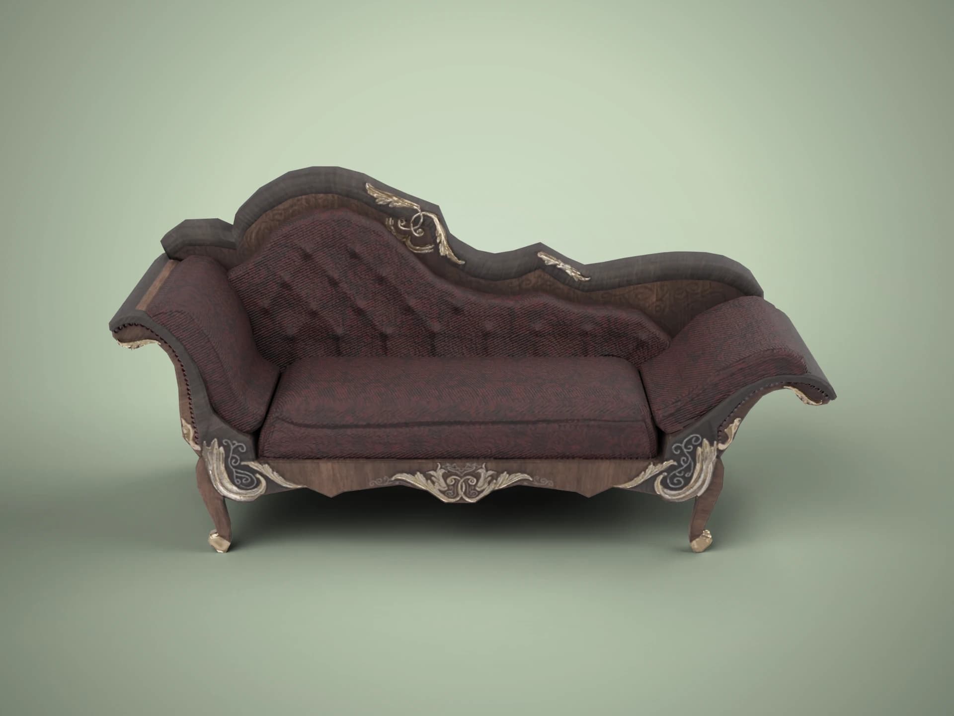 Victorian Chaise Lounge Sofa 3D Model