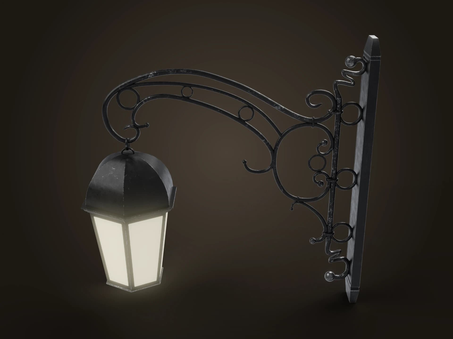 Victorian Wall Street Lamp 3D Model