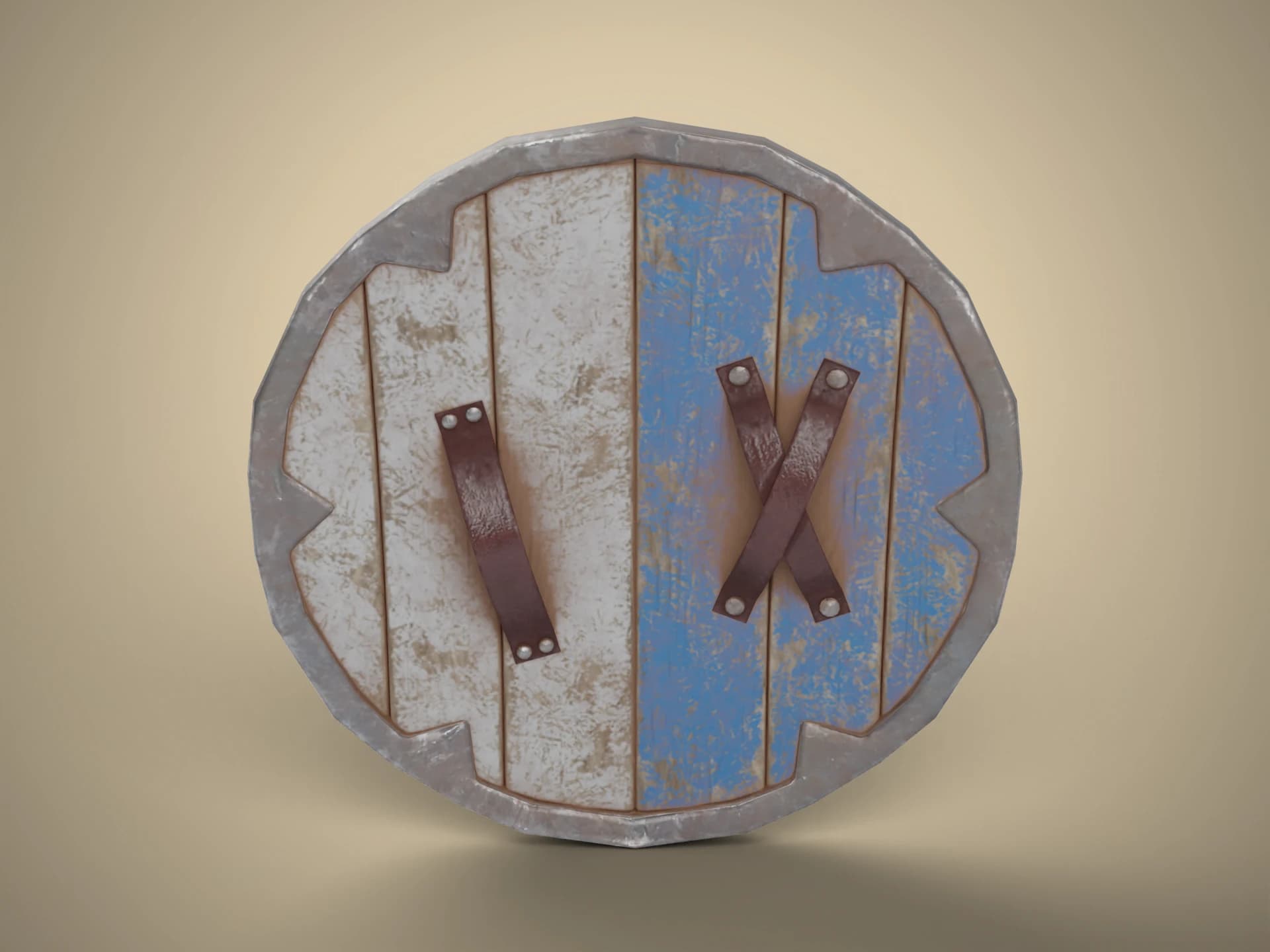 Painted Viking Round Shield 3D Model