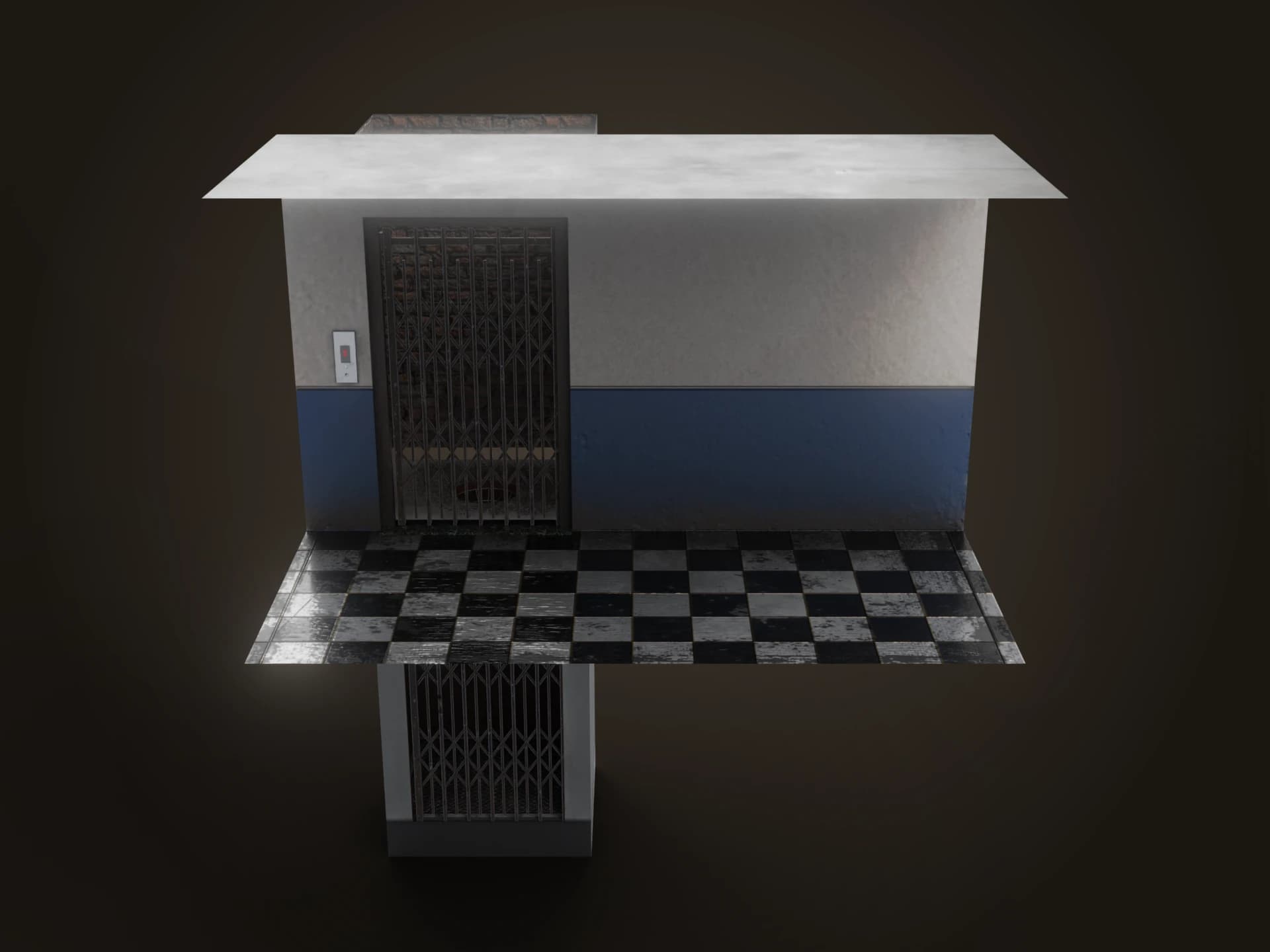 Vintage Elevator Animated 3D Model