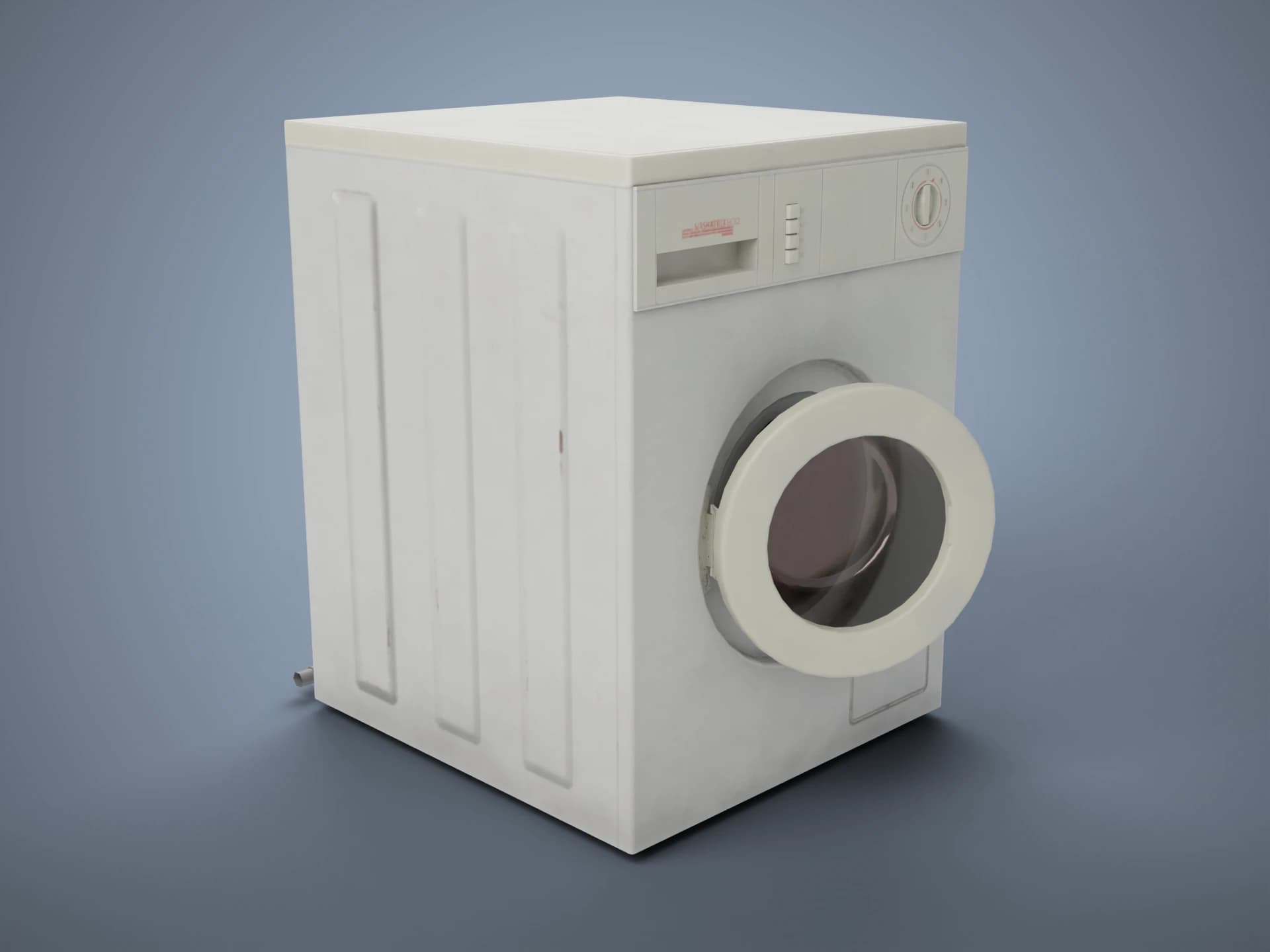 Retro Front-Loading Washing Machine 3D Model