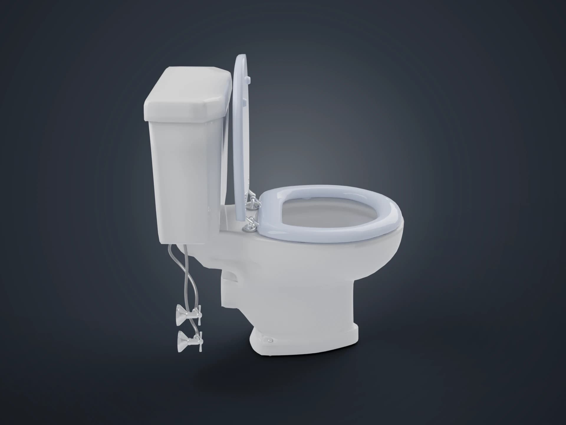 White Ceramic Toilet 3D Model