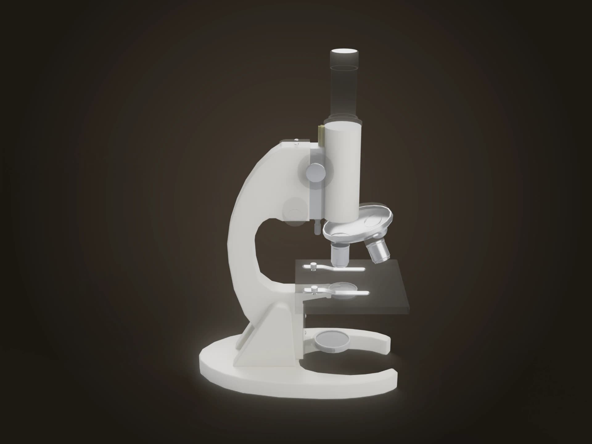 White School Microscope 3D Model