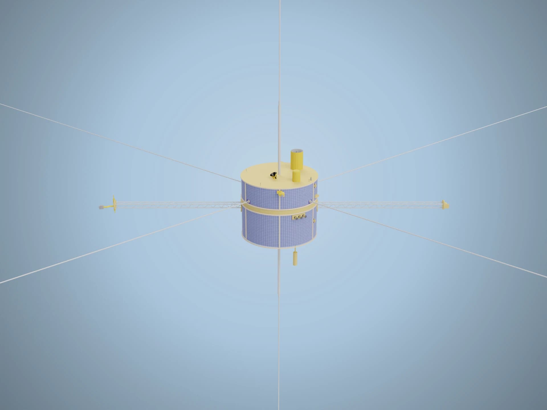 Wind Solar Wind Monitoring Spacecraft 3D Model