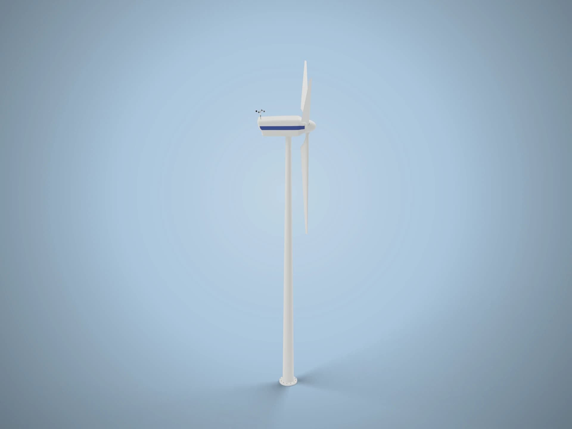 Animated Wind Turbine with Interior 3D Model