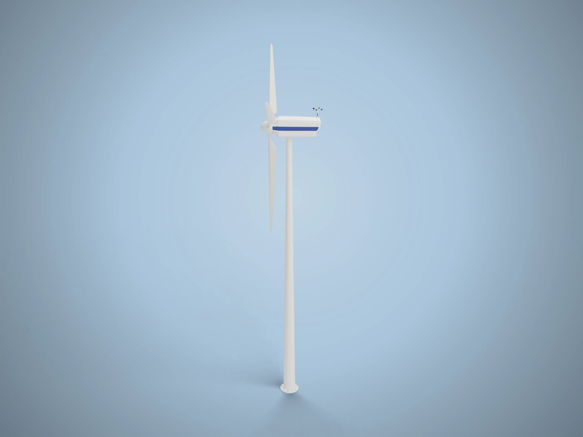 Wind Turbine Animated 3D Model