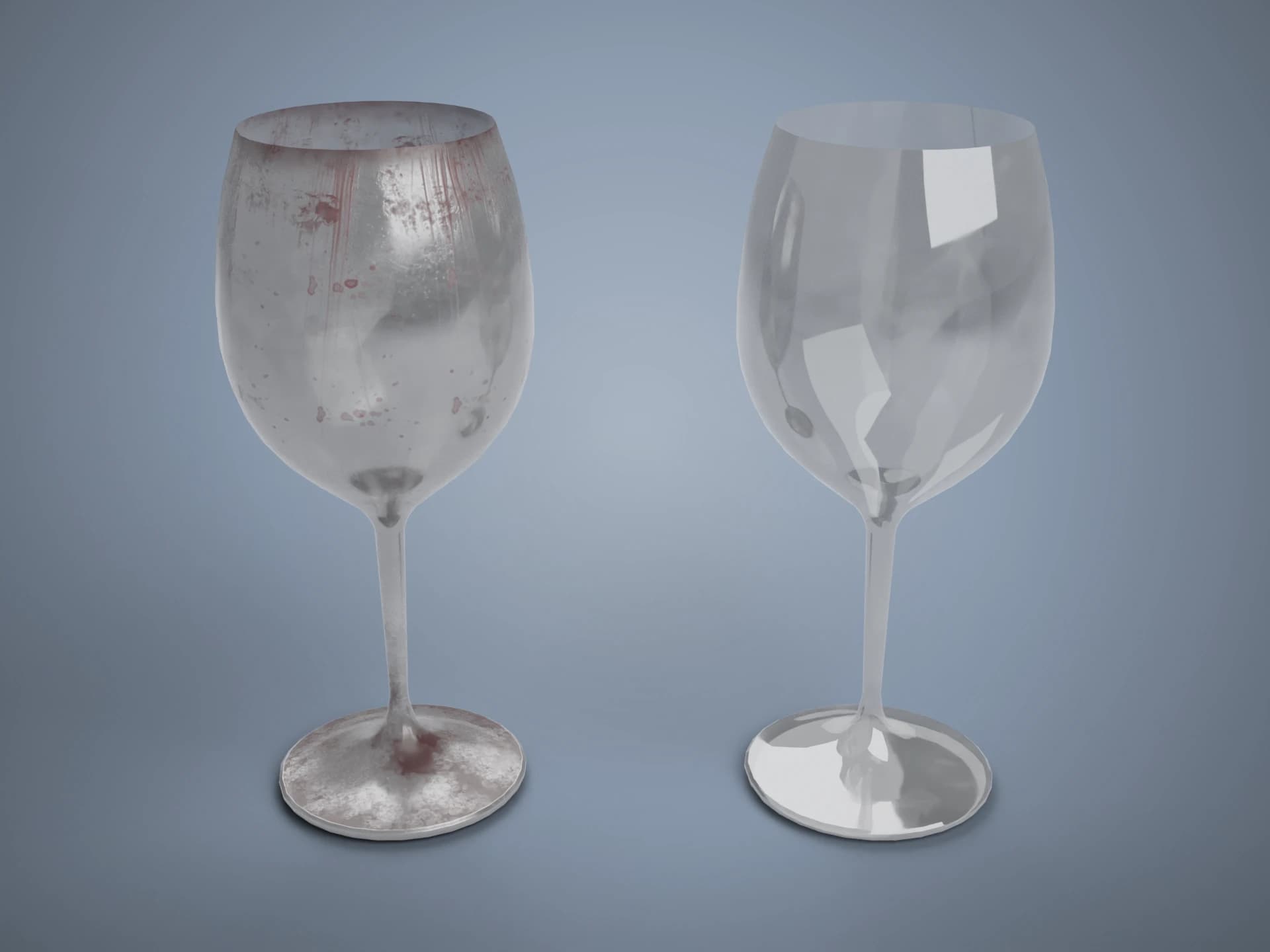 Pair of Wine Glasses 3D Model