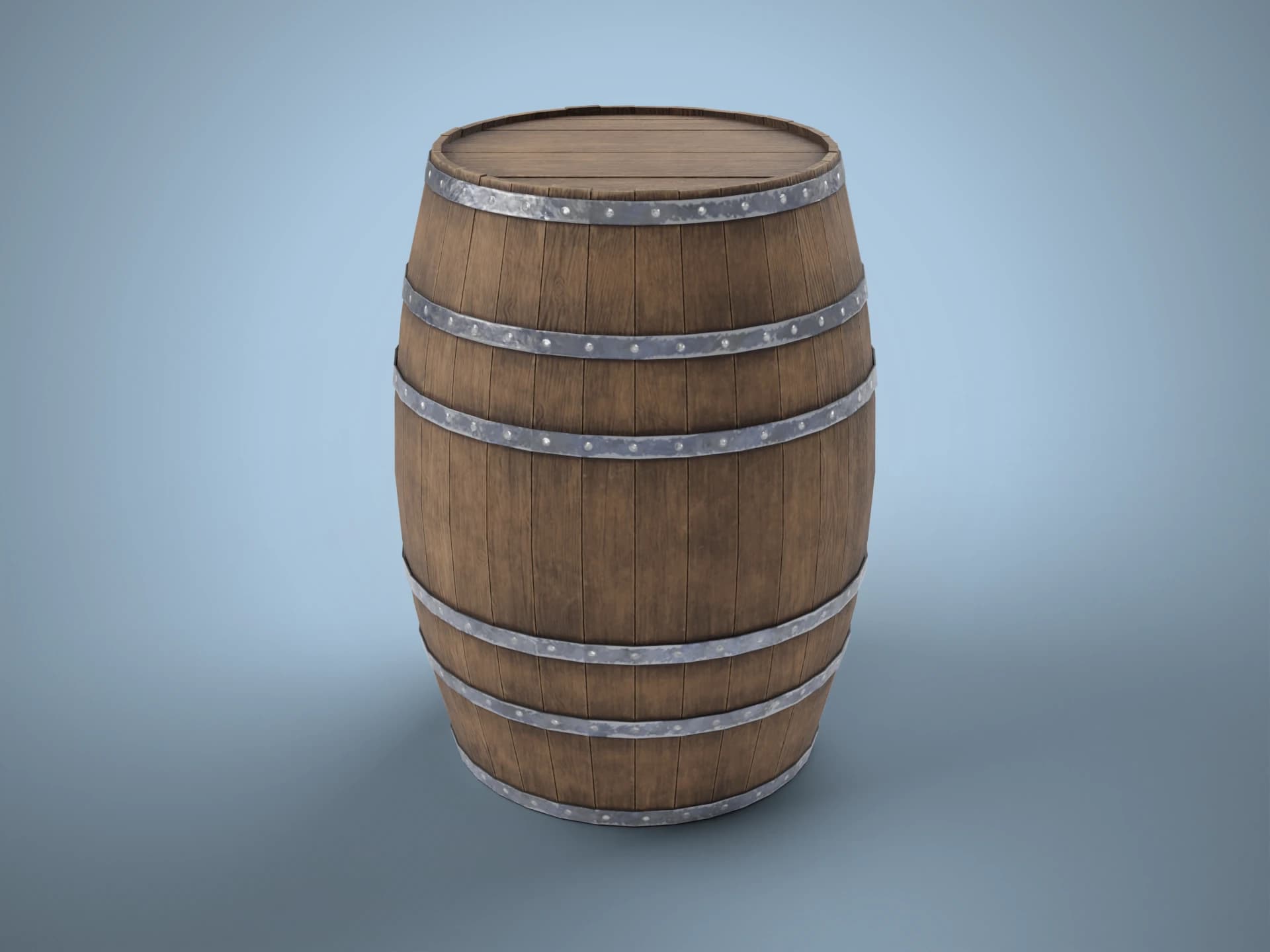 Oak Wine Barrel 3D Model