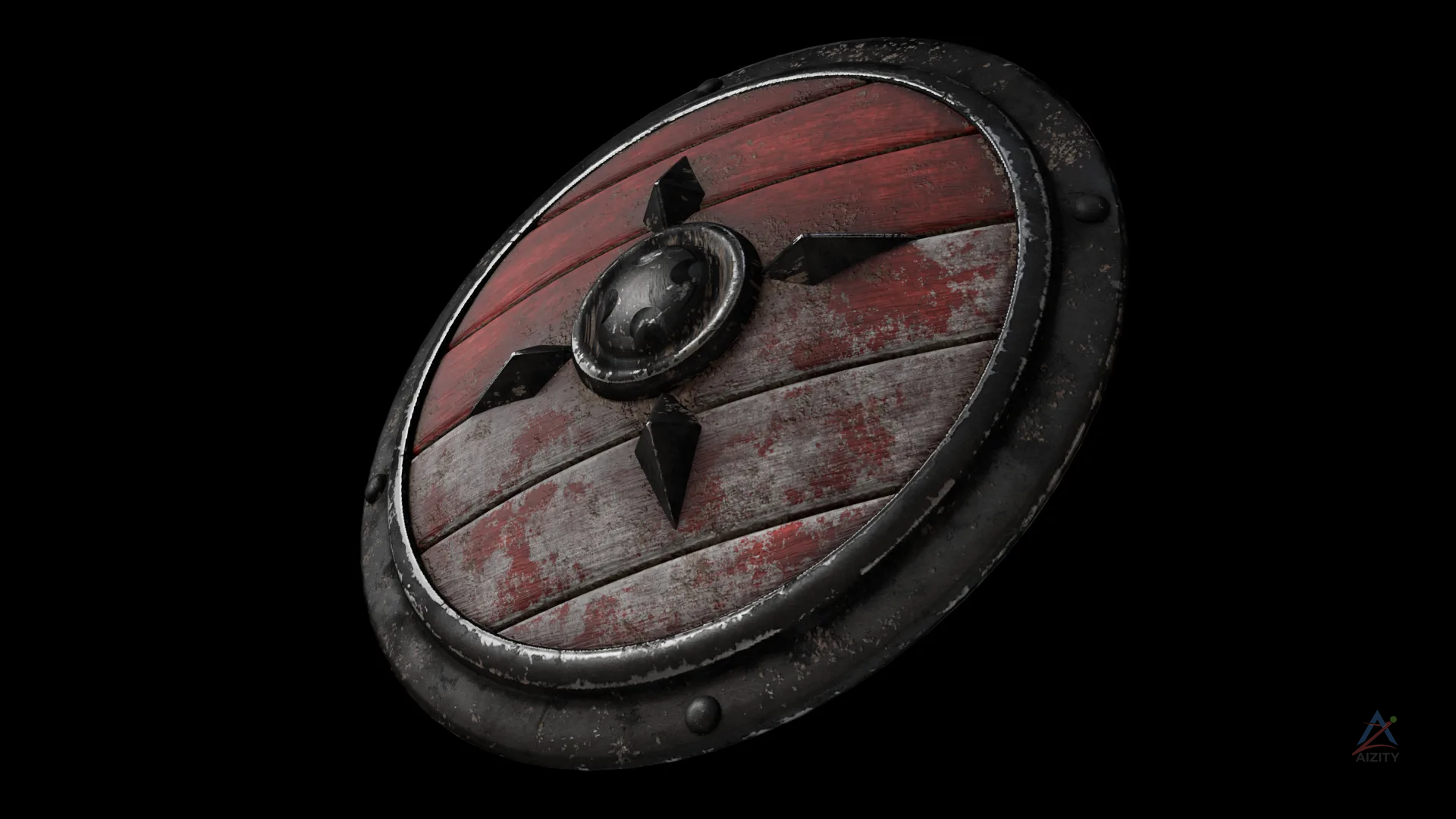 Ancient Shield – Game-Ready 3D Model (4K Textures) - View 3