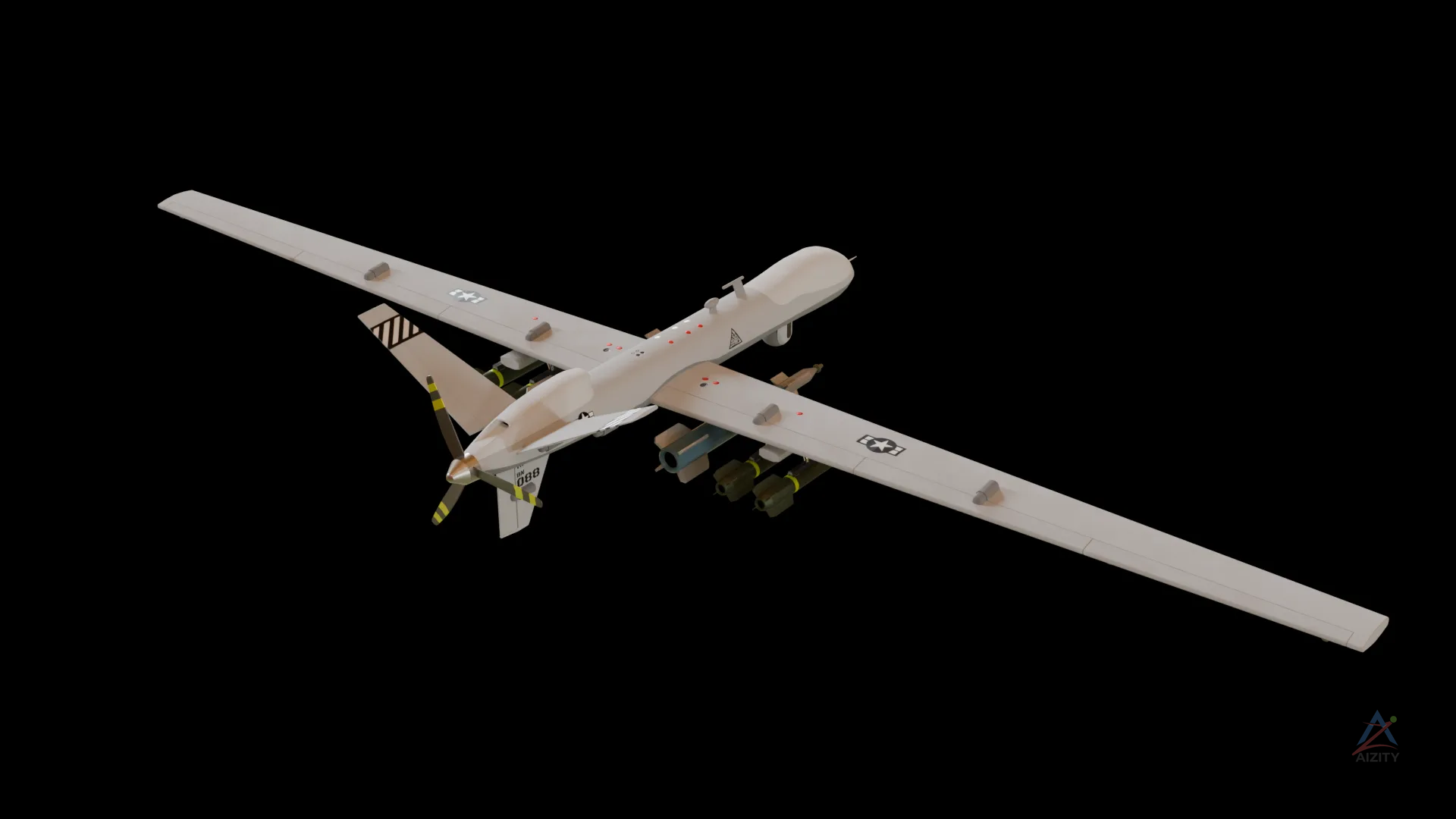 MQ-9 Reaper Drone – 3D Model - View 2