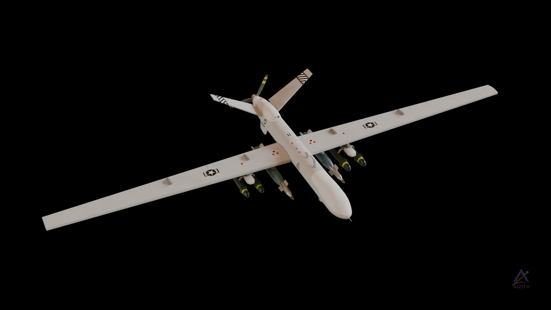 MQ-9 Reaper Drone – 3D Model - View 3