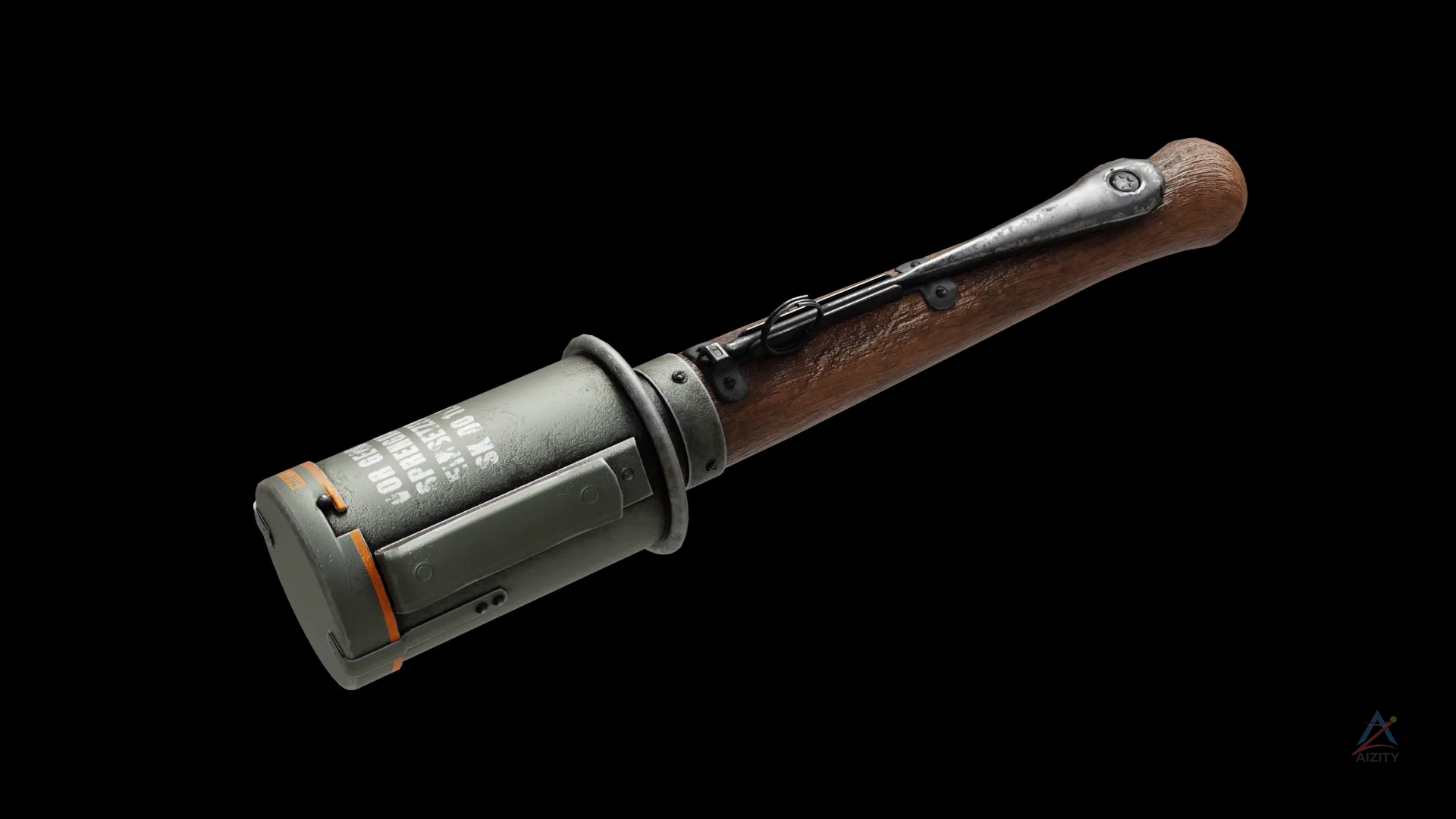WWII M24 Stick Grenade – High-Quality 3D Model (4K Textures) - View 4