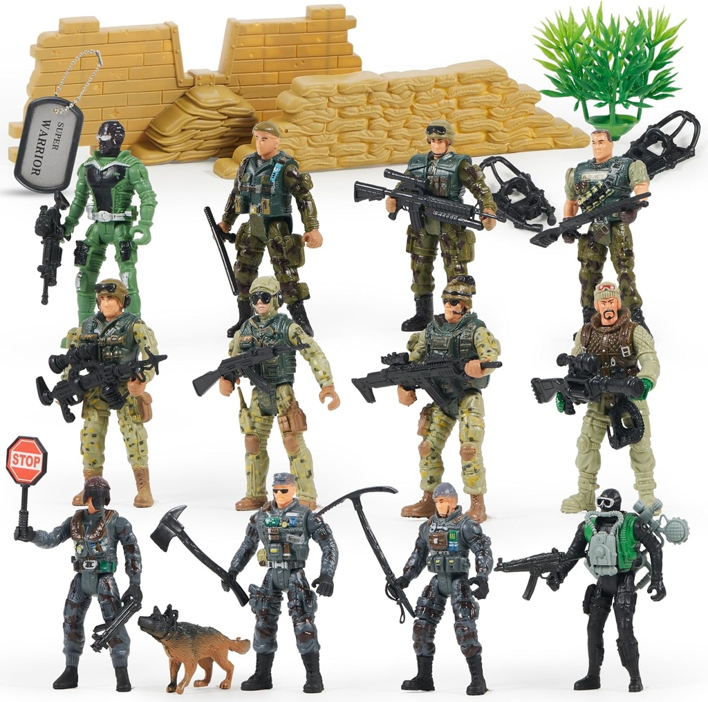 JOYIN 16 PCs Military Toy Soldiers Playset Army Men Figures Toys